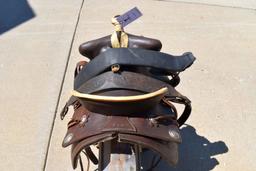 16" Seat High Back Western Saddle, With Rawhide Accents