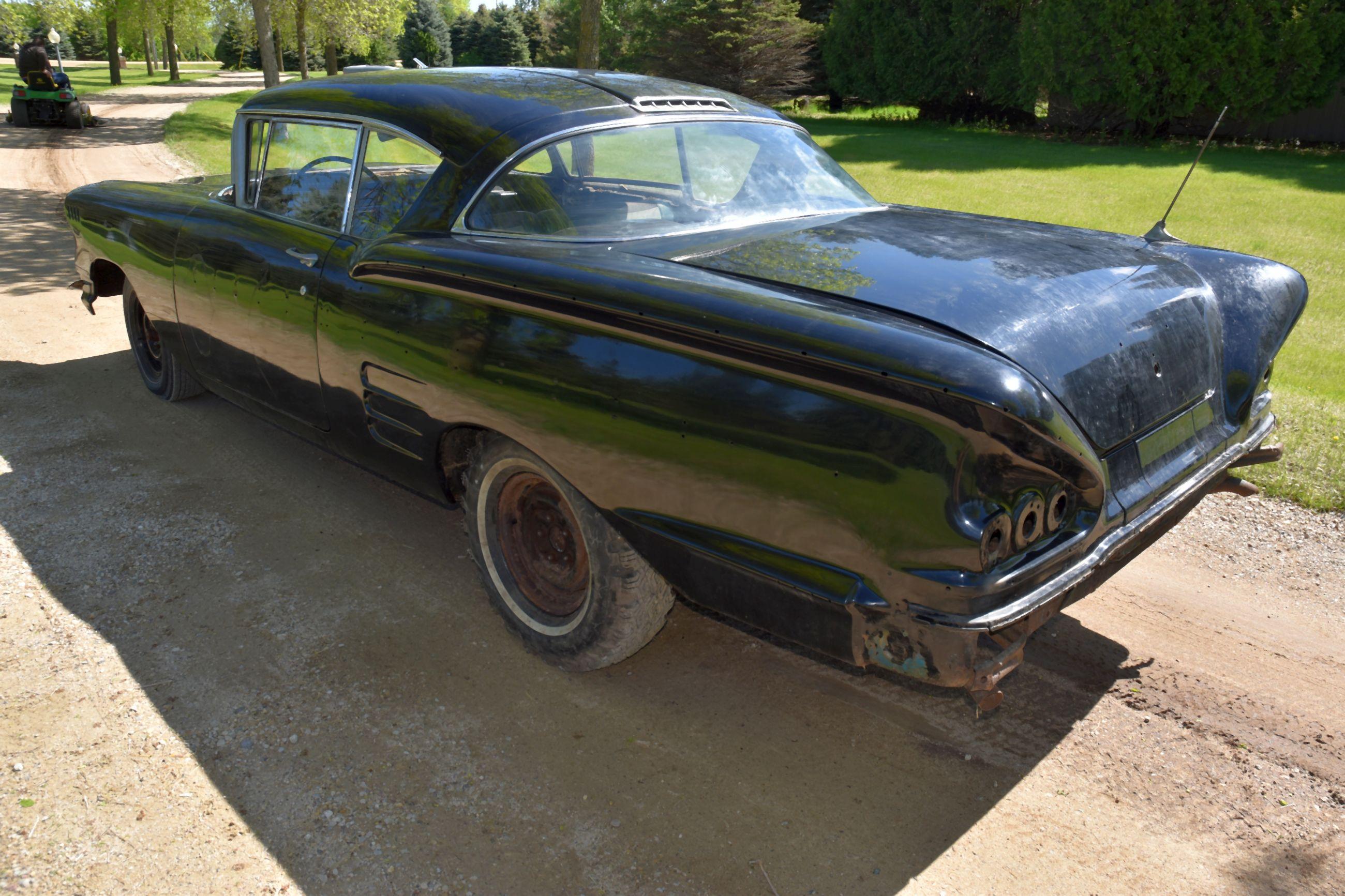 1958 Chevy Impala, 348 Power Glide, 2 Door, Motor Stuck, Many Extra Parts And Trim, Has Title