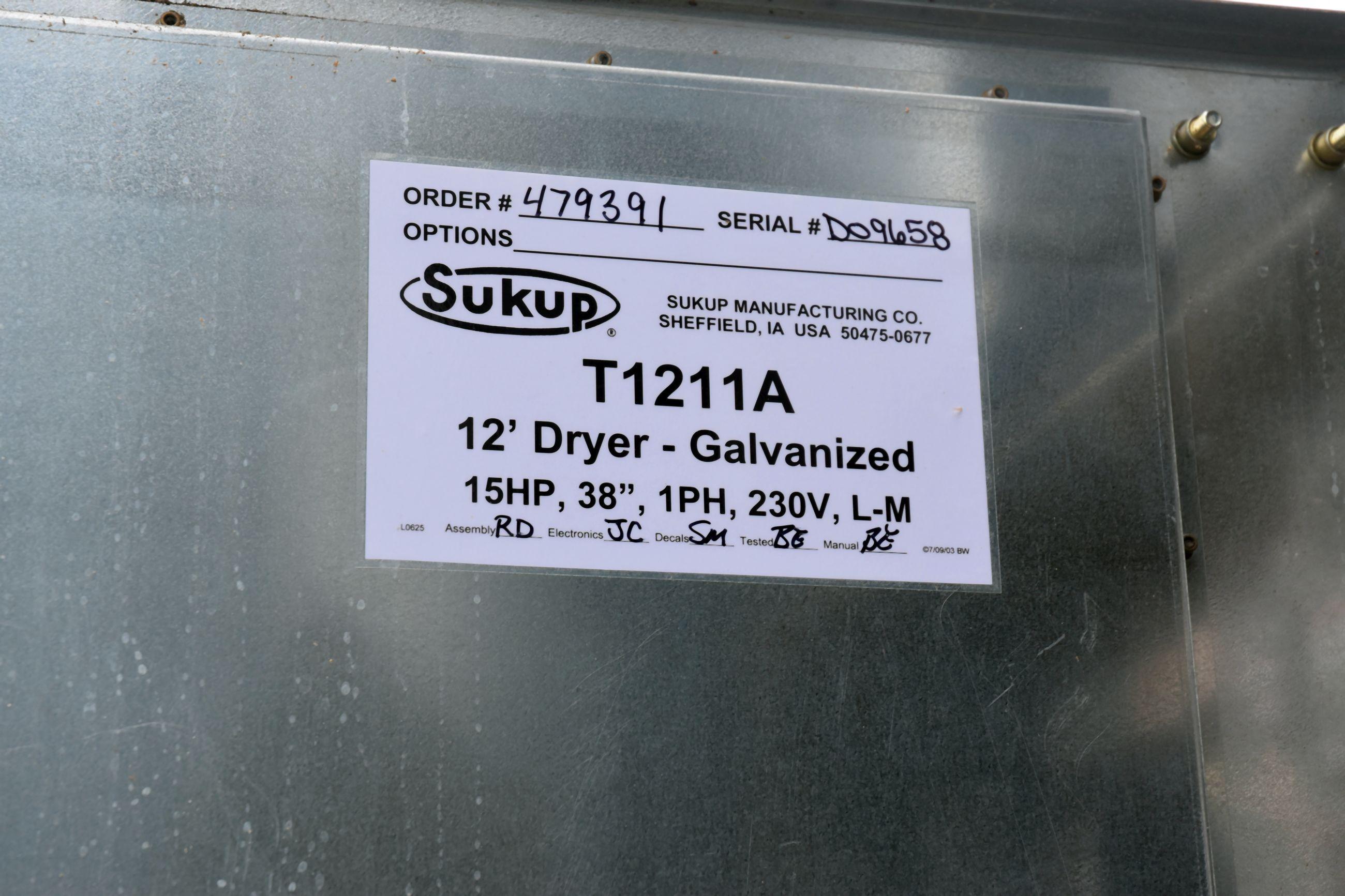 Sukup T-12 Continuous Flow Grain Dryer 12’, 15hp, Quadra Touch Display, Single Phase, 1,958 One Owne