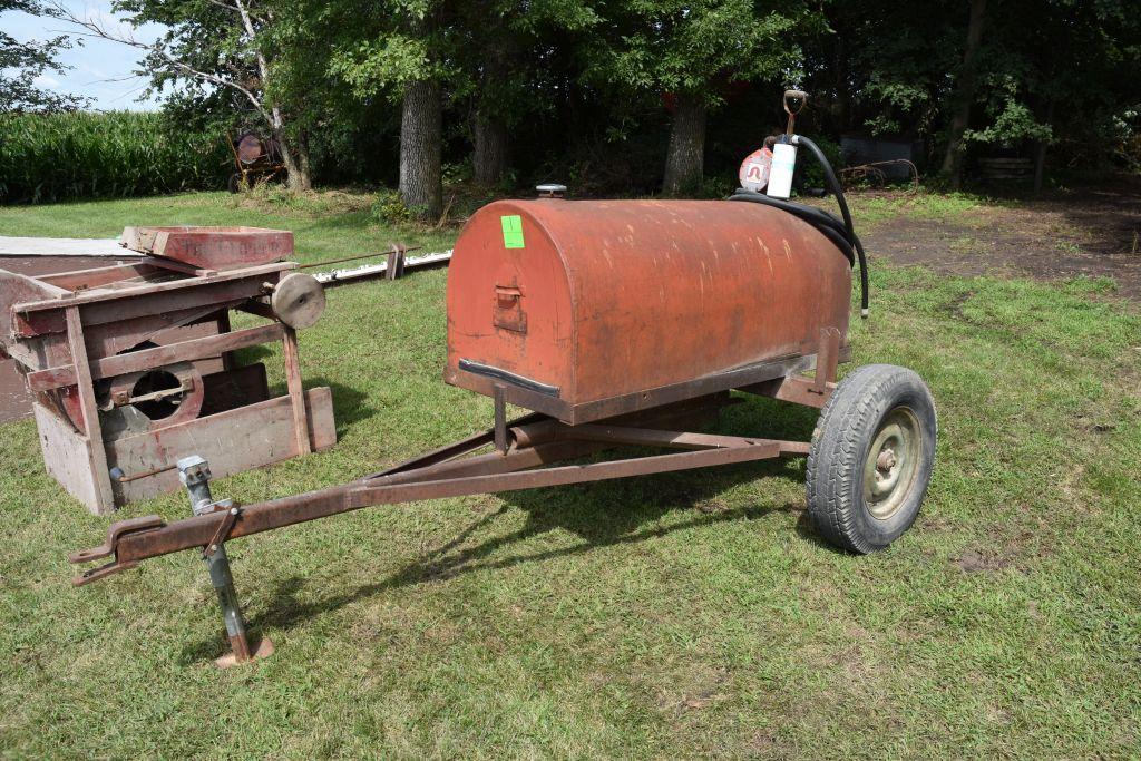 150 Gallon Fuel Tank on Shop Built Trailer With Hand Pump