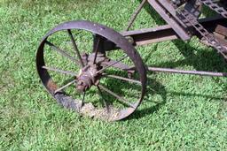 Steel Wheel Auger With Hopper, International Harvester LA 3 to 5 HP Hit And Miss Engine, Motor Free,