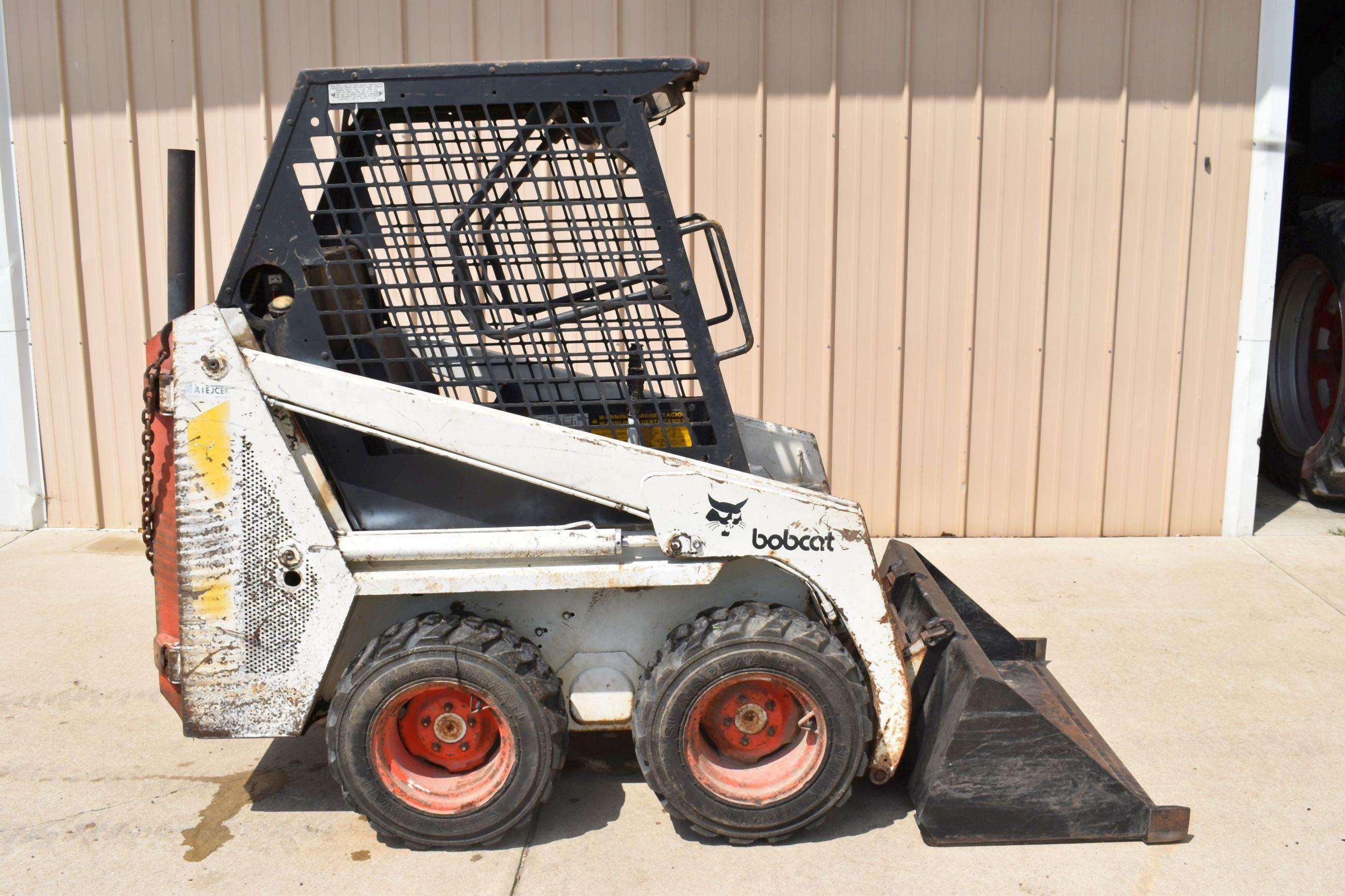 Bobcat 440 Gas Skid Loader, Hand/Foot Controls, ROPS, 43” Bucket, SN:5028M11052, 1832 Hours Showing,