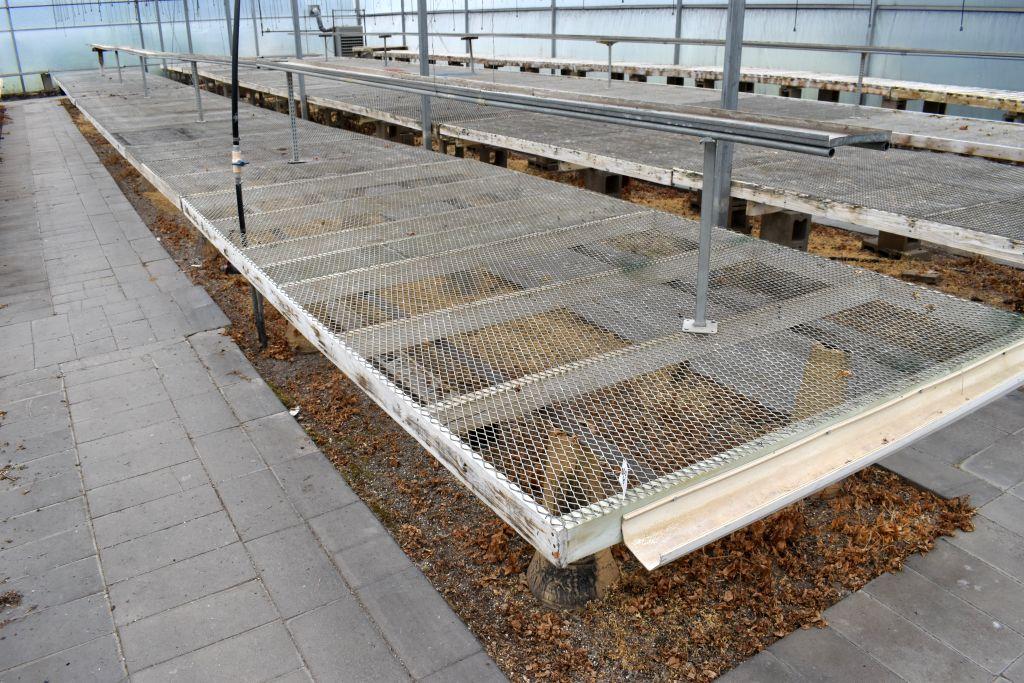 (2) 6'x12' Wooden Frame With Mesh Greenhouse Benches