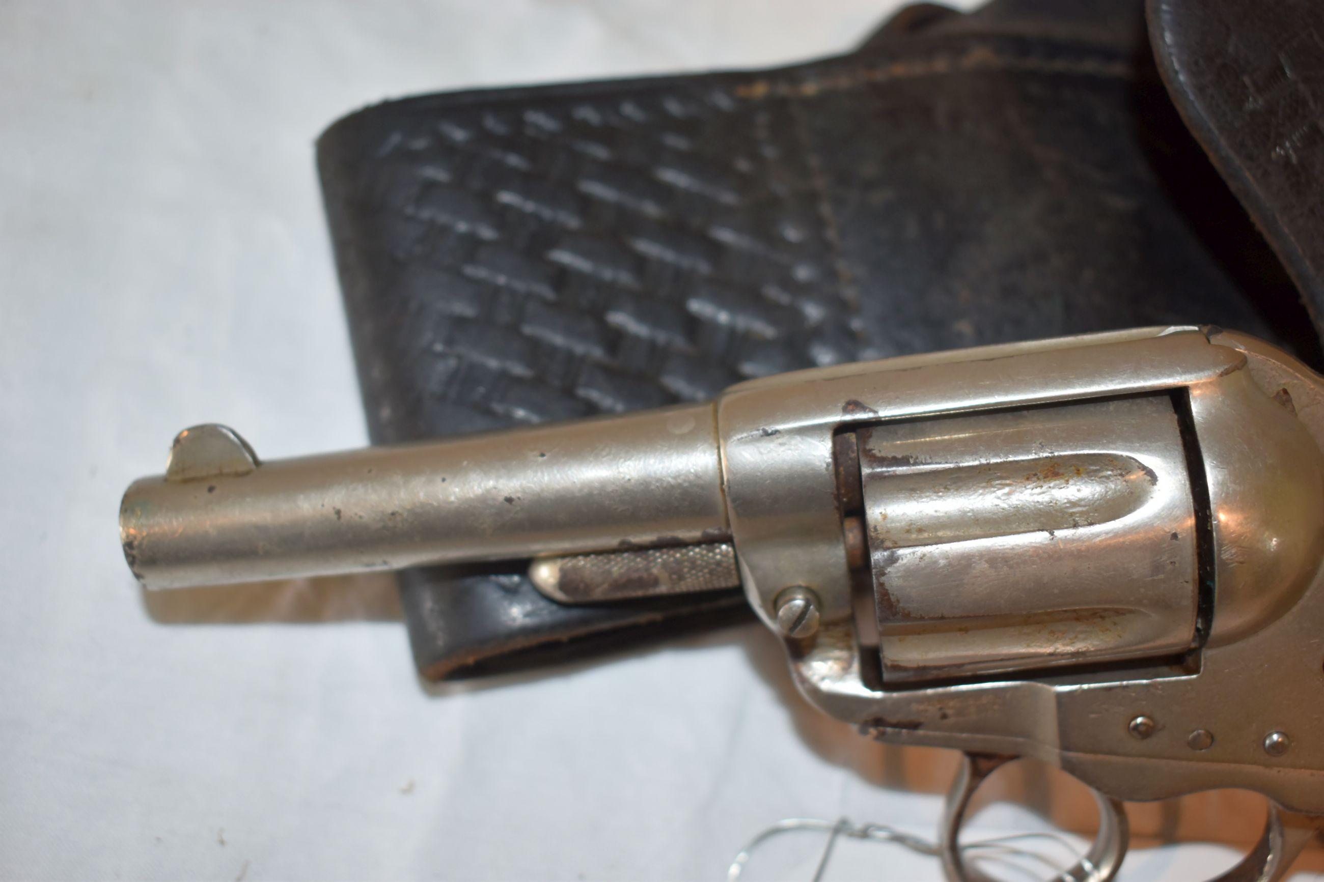 Colt 38 Cal. Revolver, With Some Pitting, With Leather Holster