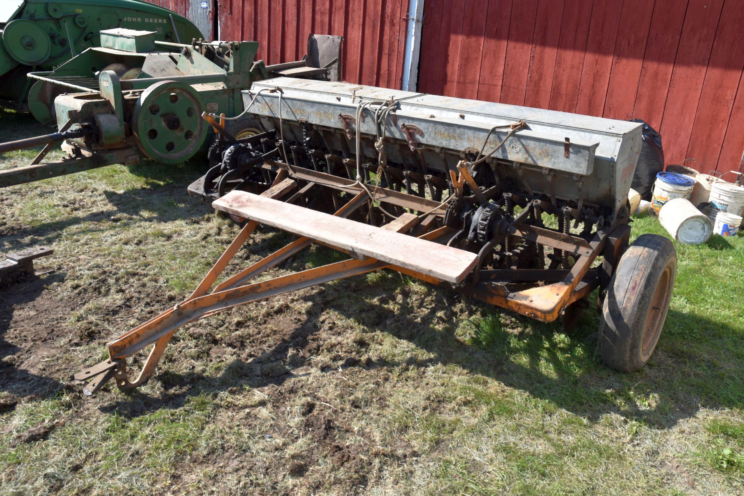 MM 10’ Grain Drill, Grass Seeder, Low Rubber , Mechanical Lift, 6" Spacings, Double Disc