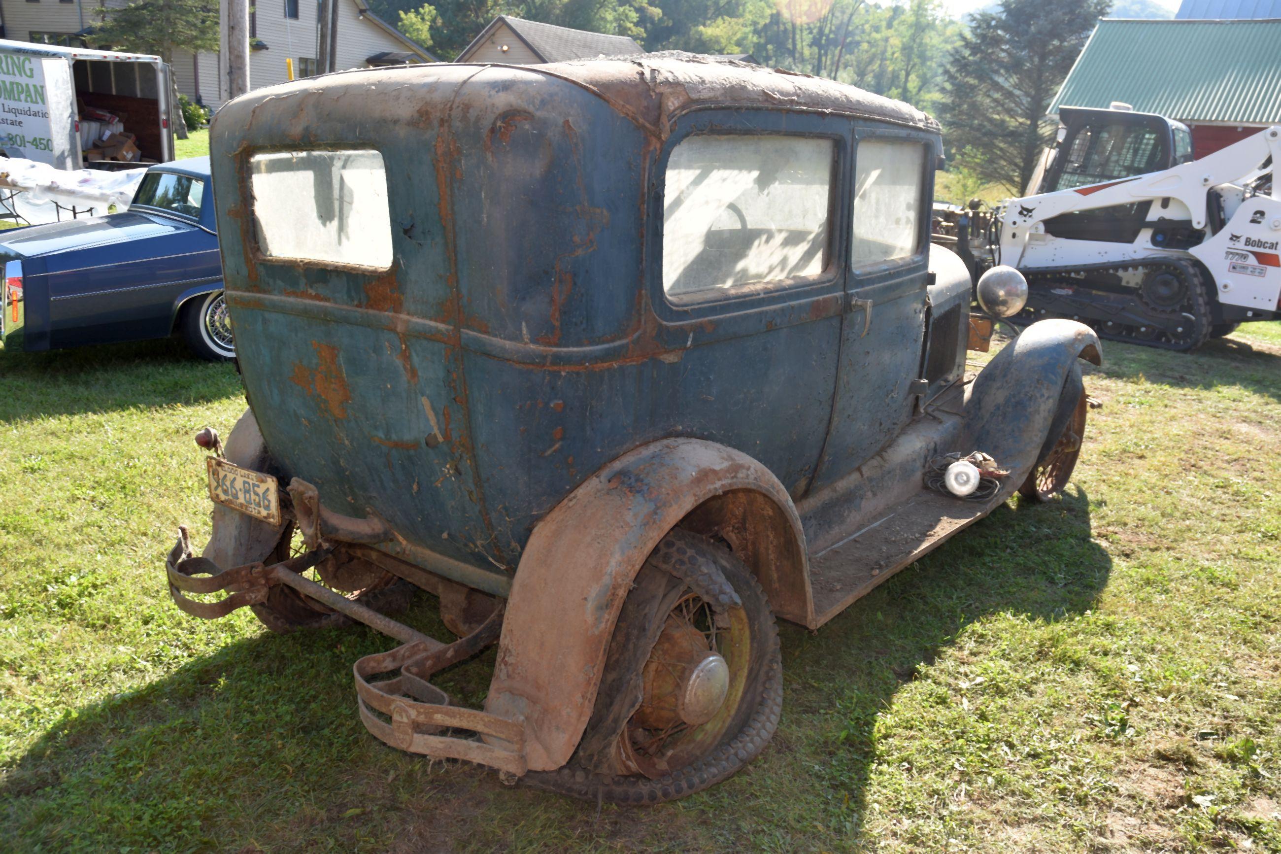 1929 Ford Model A, 2 Door Sedan, Poor Top,Non-Running, All Tires Are Bad, Has Been Sitting For Many