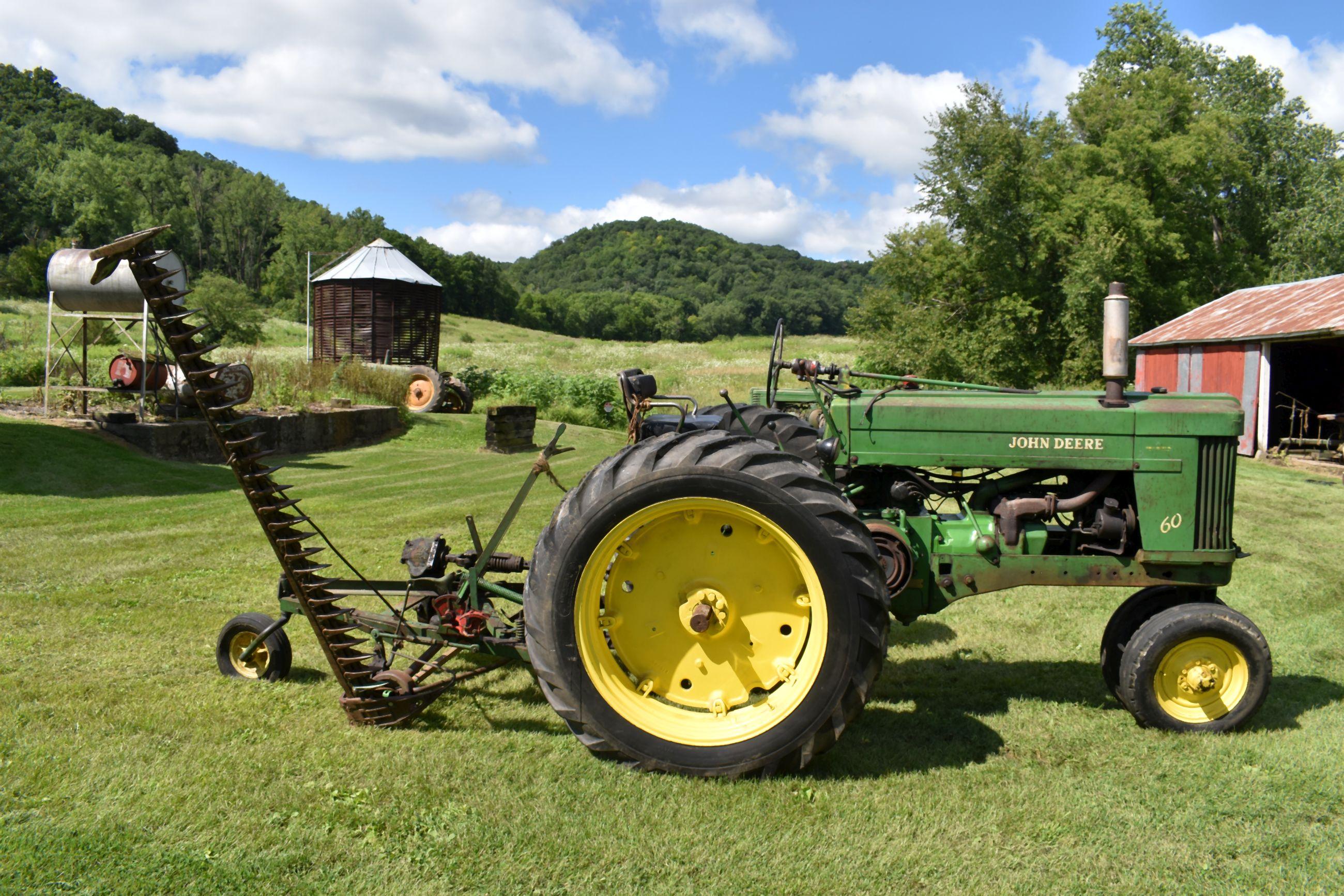 John Deere 60, N/F, Gas, Power Steering, Rock Shaft, With JD No.5 Sickle Mower 6', PTO, Single Hydra