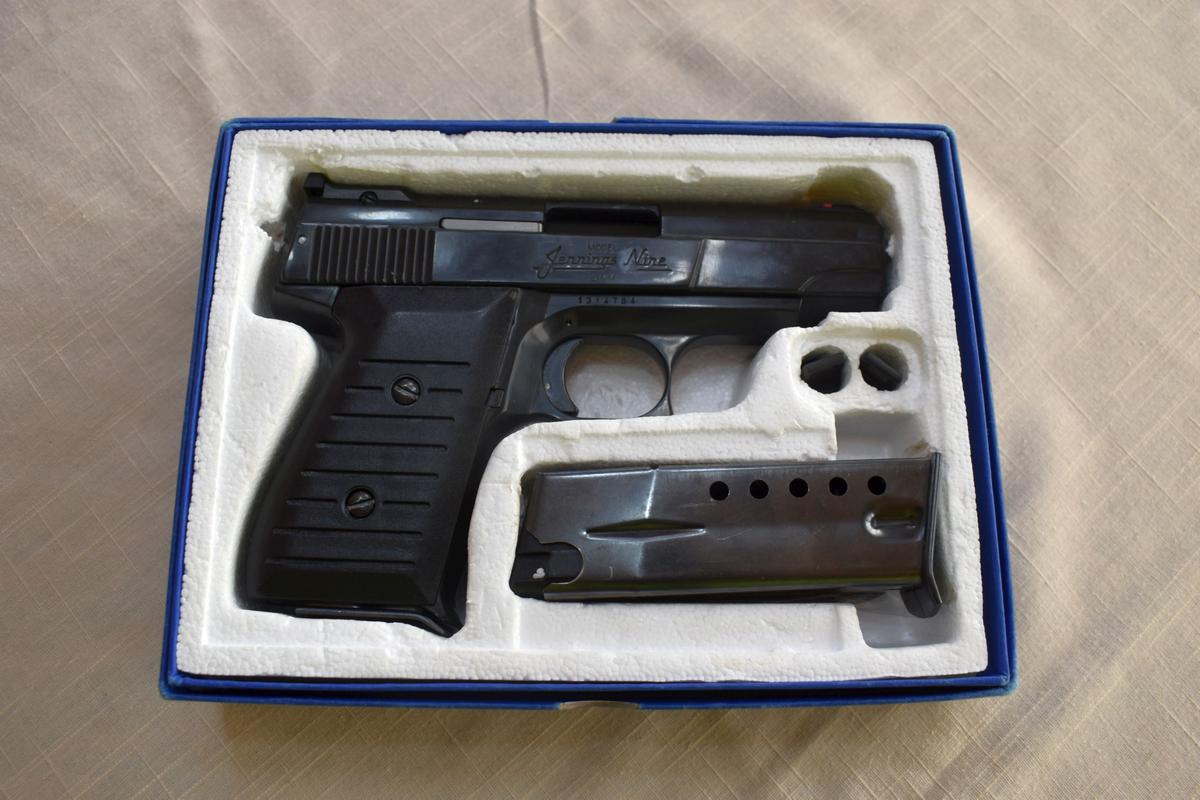 Bryco Arms Model Jennings Nine, 9MM, Semi Auto, 2 Magazines, With Original Box, SN:1314784