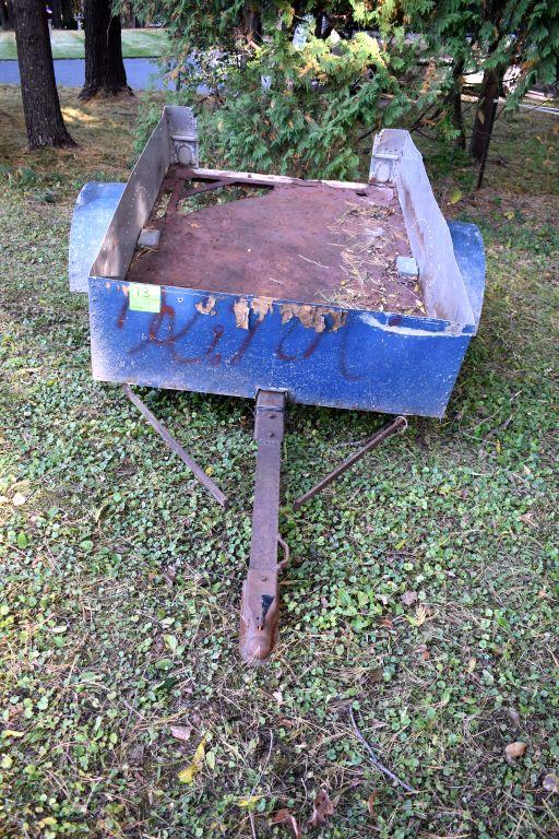 Shopbuilt Single Axle Trailer, 72'' Long, 52'' Wide, No Title, Hole In Floor, Hitch Is Busted