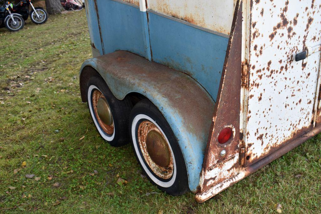 1975 Jackson Tandem Axle Livestock Trailer, 9' Long, 60'' Wide, Has Title, 2 Horse Stall