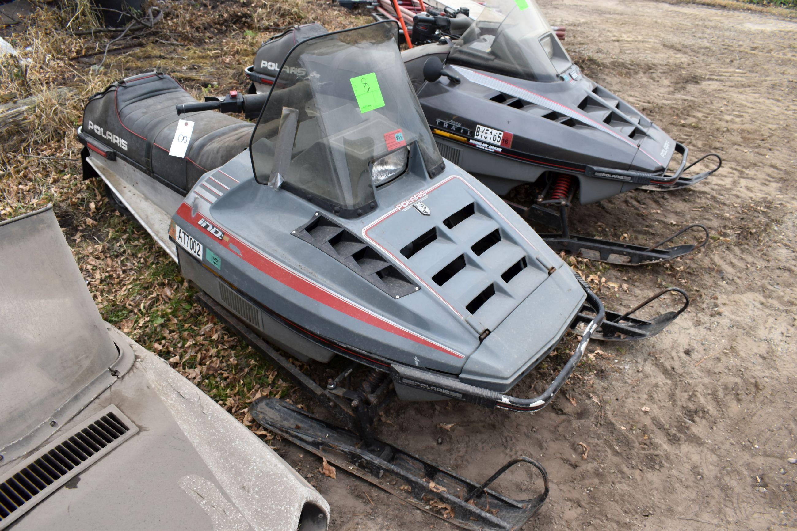 1987 Polaris Indy Trail Snowmobile, Motor Free, Non Running