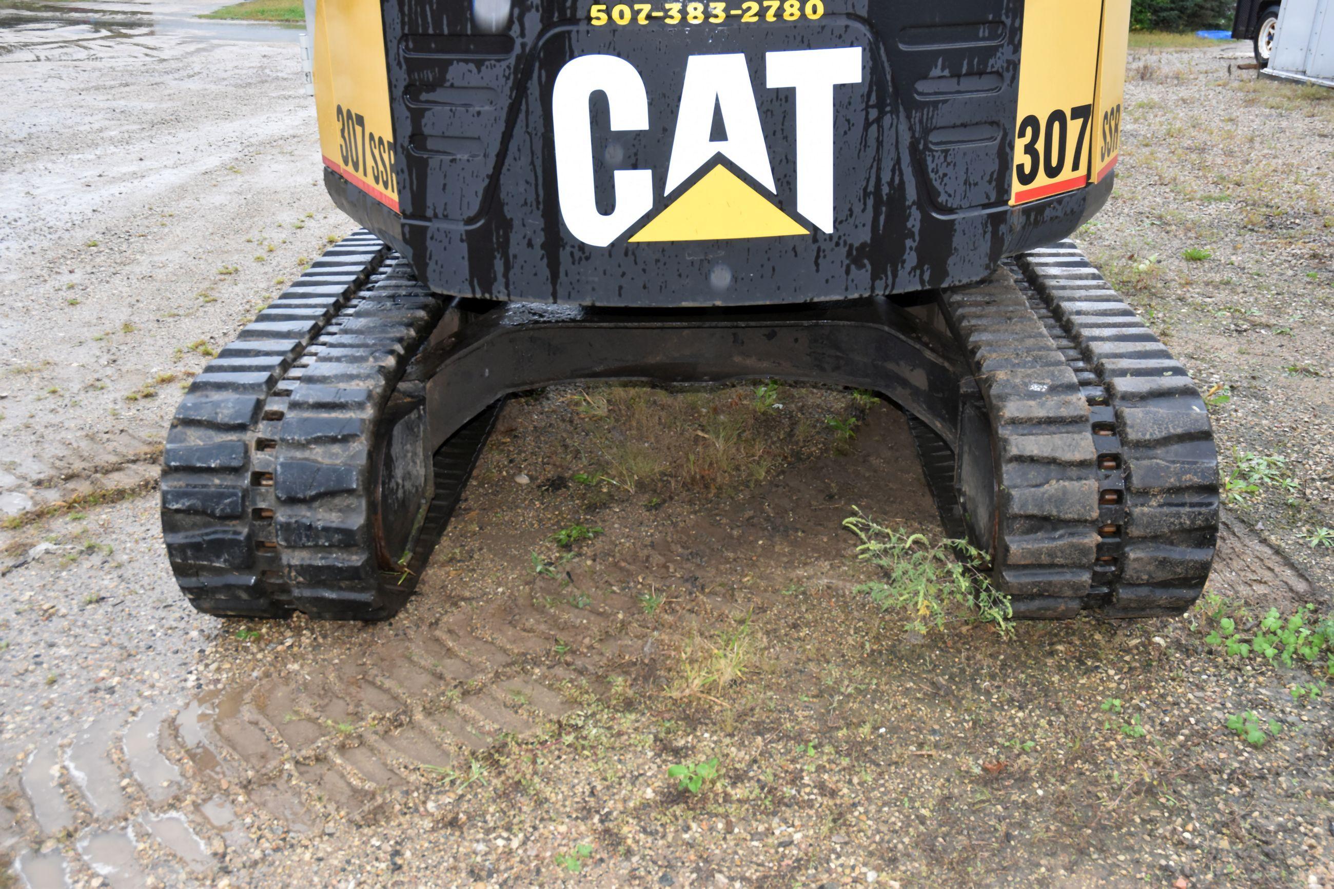 Cat 307SSR Mini Excavator, 7299 Hours Showing, 18” Rubber Tracks,Tracks Ripped, 90” Push Blade, 22''
