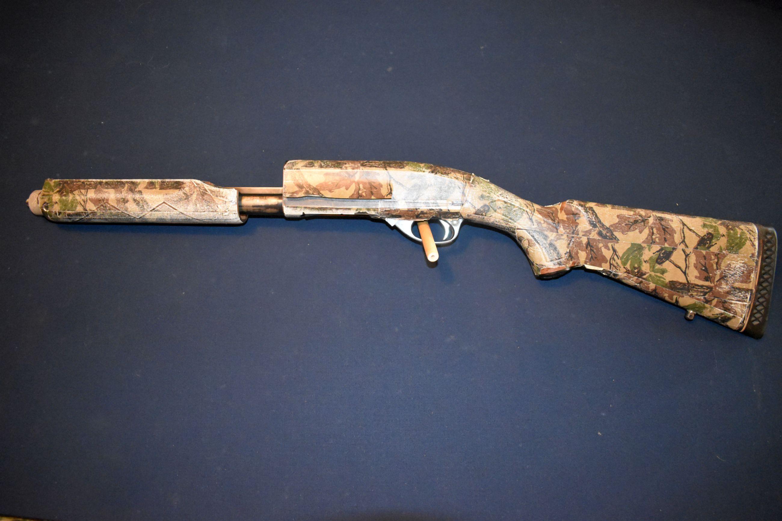 Remington Model 870 Magnum, 12 Gauge, Wrapped In Camo Tape, Pump Action, Vented Ribbed Barrel