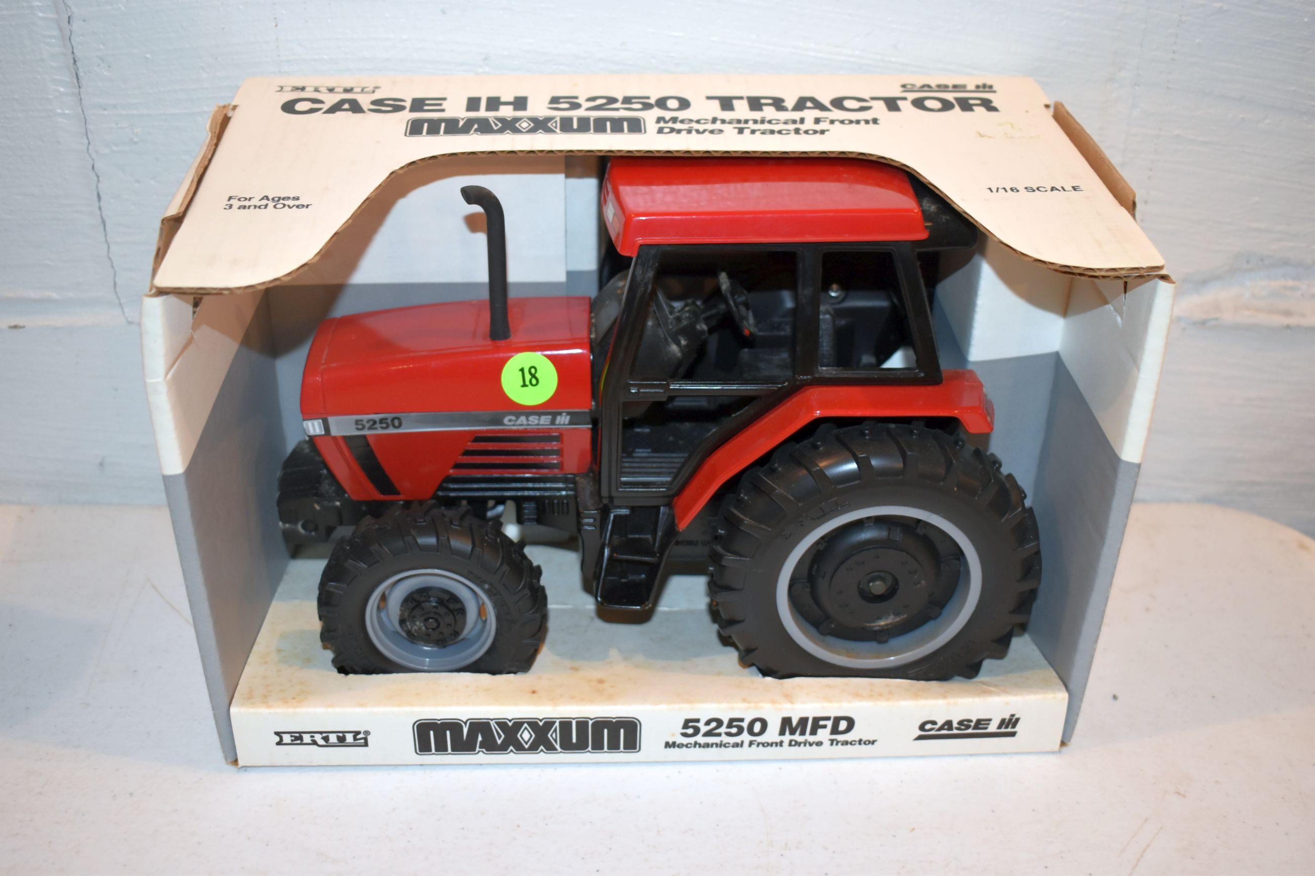 Ertl Case IH 5250 Maxxum MFWD Tractor, 1/16th Scale With Box