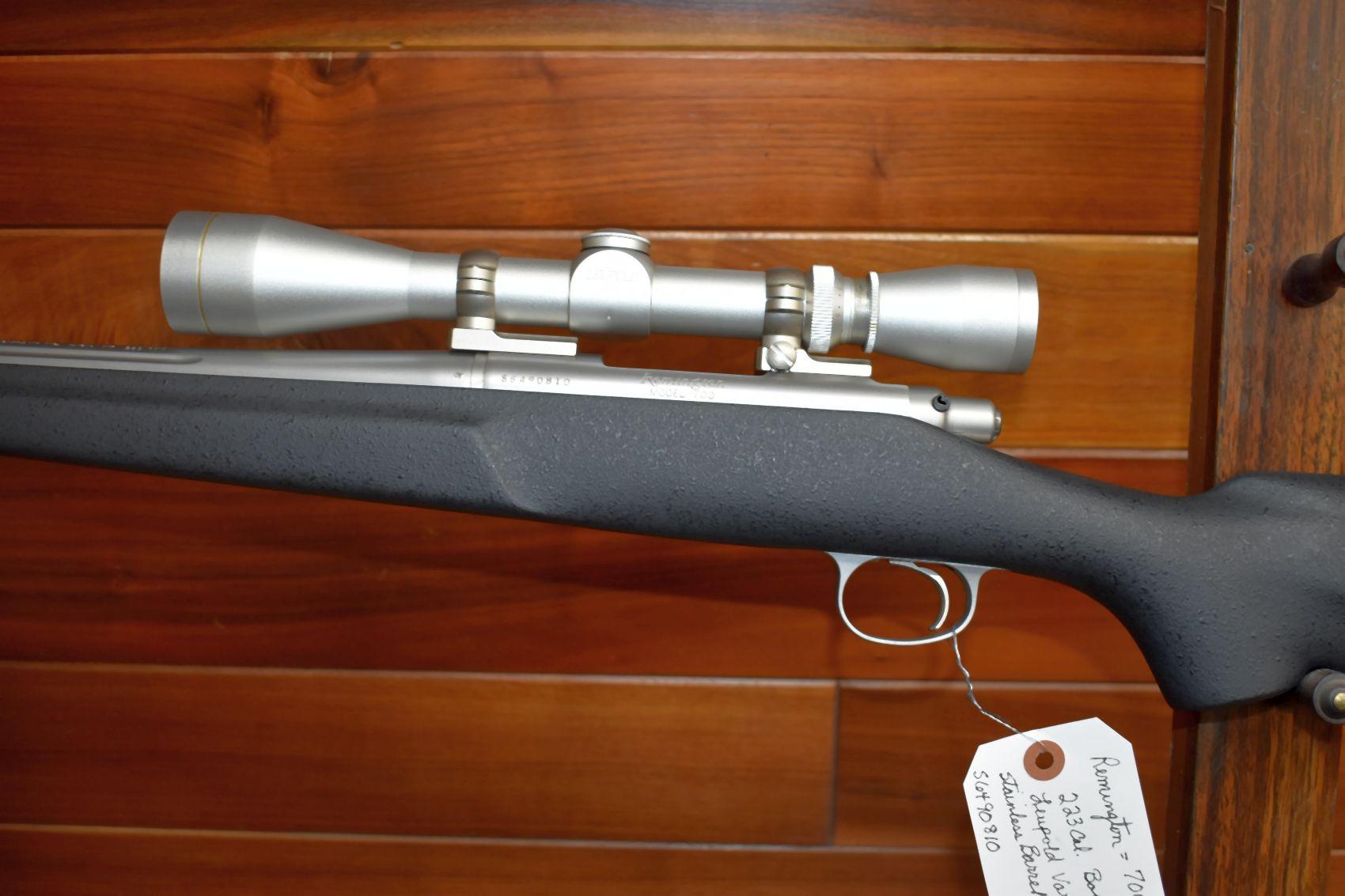 Remington 700 LVSS, .223 Cal., Bolt Action, Leupold Vari-X II 3x9x44 Scope, Top Load, Stainless Barr