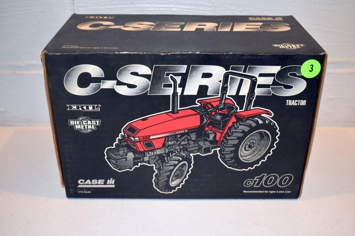 Ertl Case IH C-Series C-100 Tractor, Mechanical Front ROPS, 1/16th Scale With Box