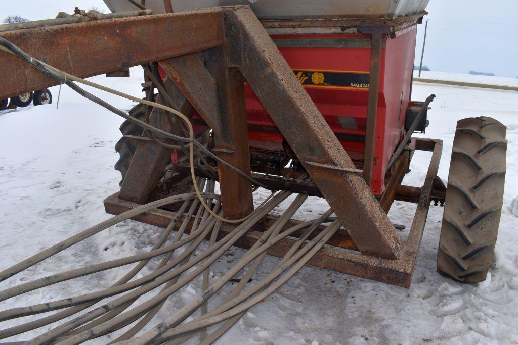 Gandy Orbit Air 64GS24S On Shopbuilt Gooseneck Cart, Ground Driven, Very Rusty