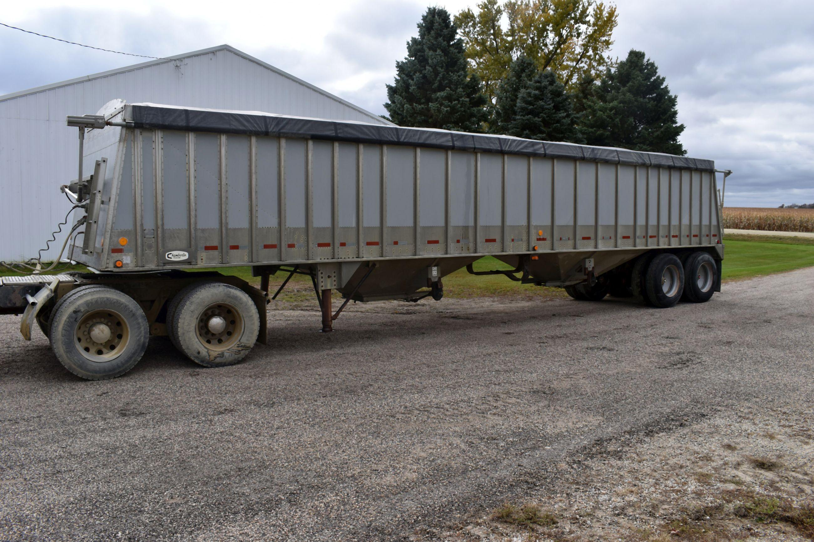 1993 Chamberlain Hopper Grain Trailer 41’x96”x70” Spring Ride, Electric Roll Tarp, 24.5 Rubber, DOT