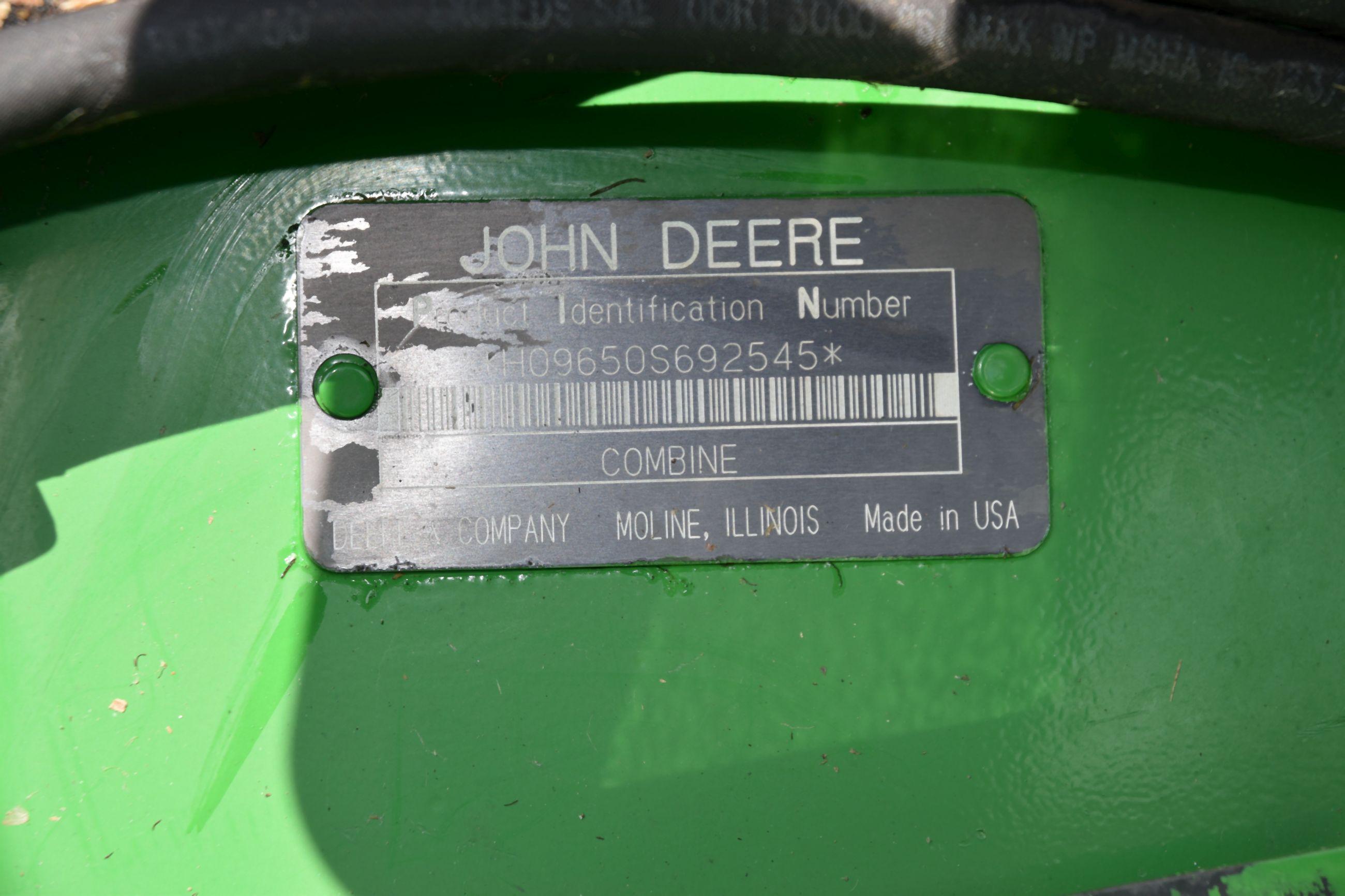 2001 John Deere 9650 STS With Rahco Accu-Level Hillside, 3,738 Engine Hours, 2,335 Separator  Hours,