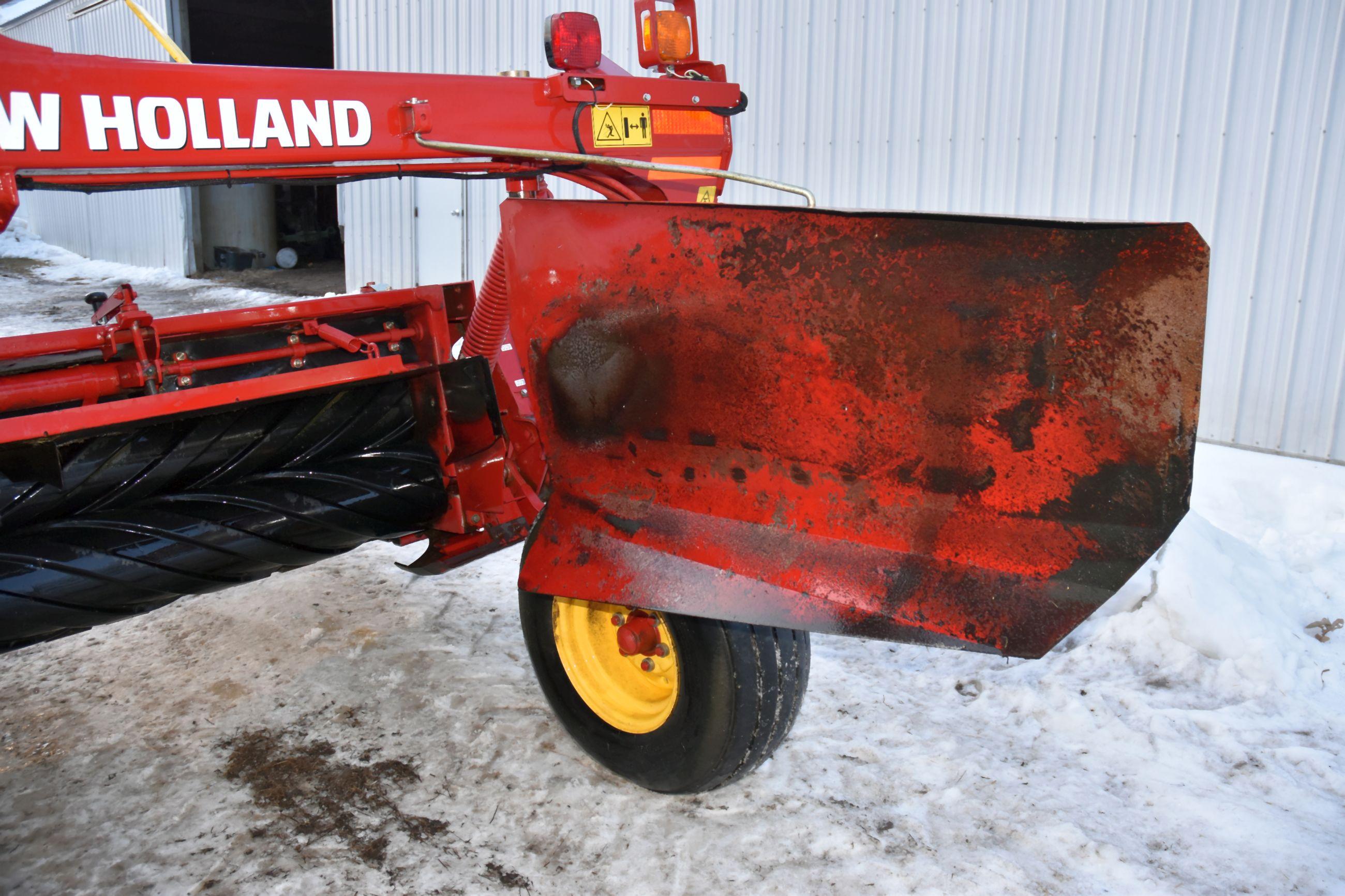 2015 New Holland 313 Mow Max II Center Pivot Discbine, 1000PTO, 13’, Rubber Rolls, Swivel Hitch, Goo