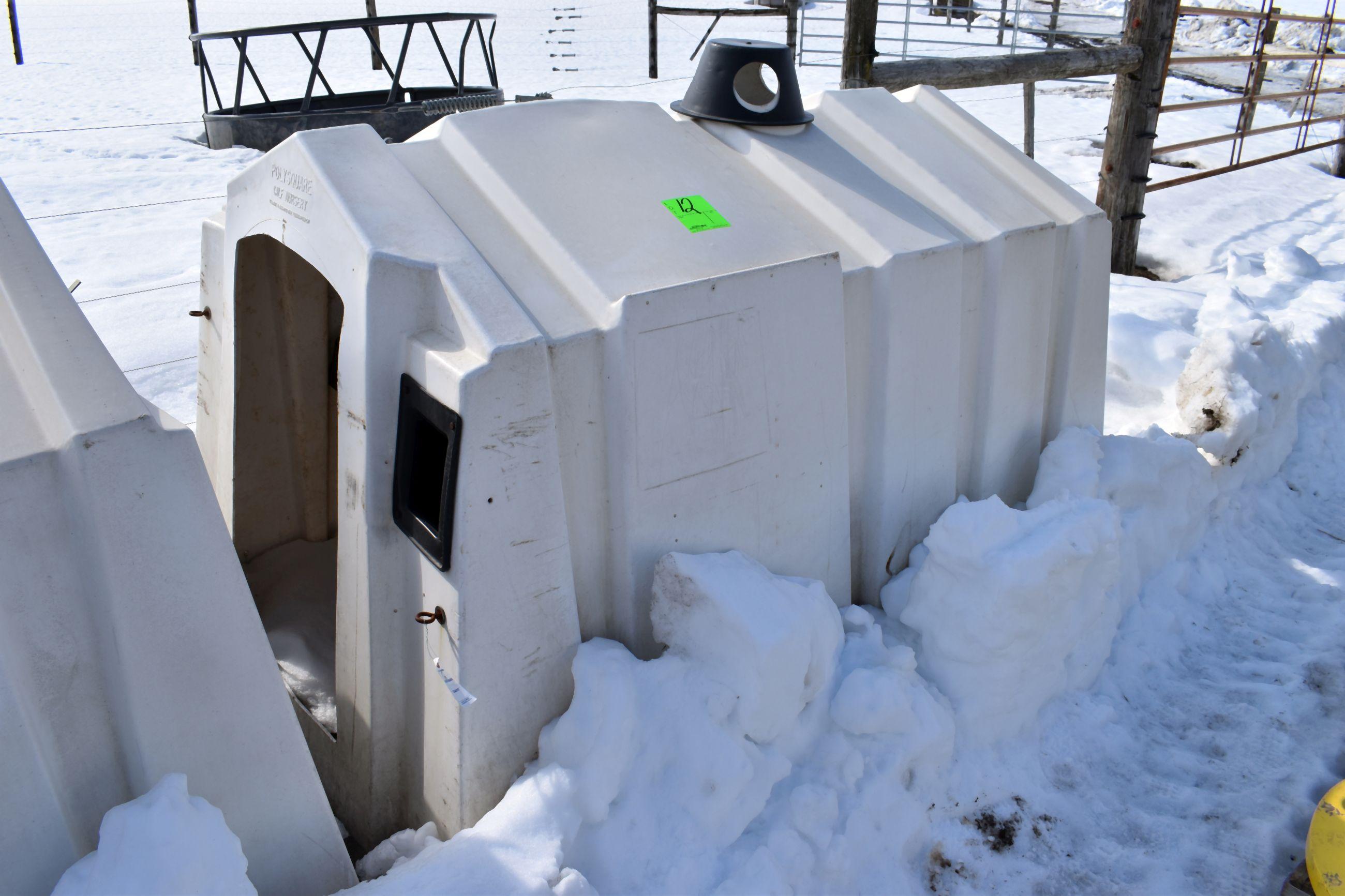 Poly Square Calf Nursery, Bucket Holders, Rear Vent Door