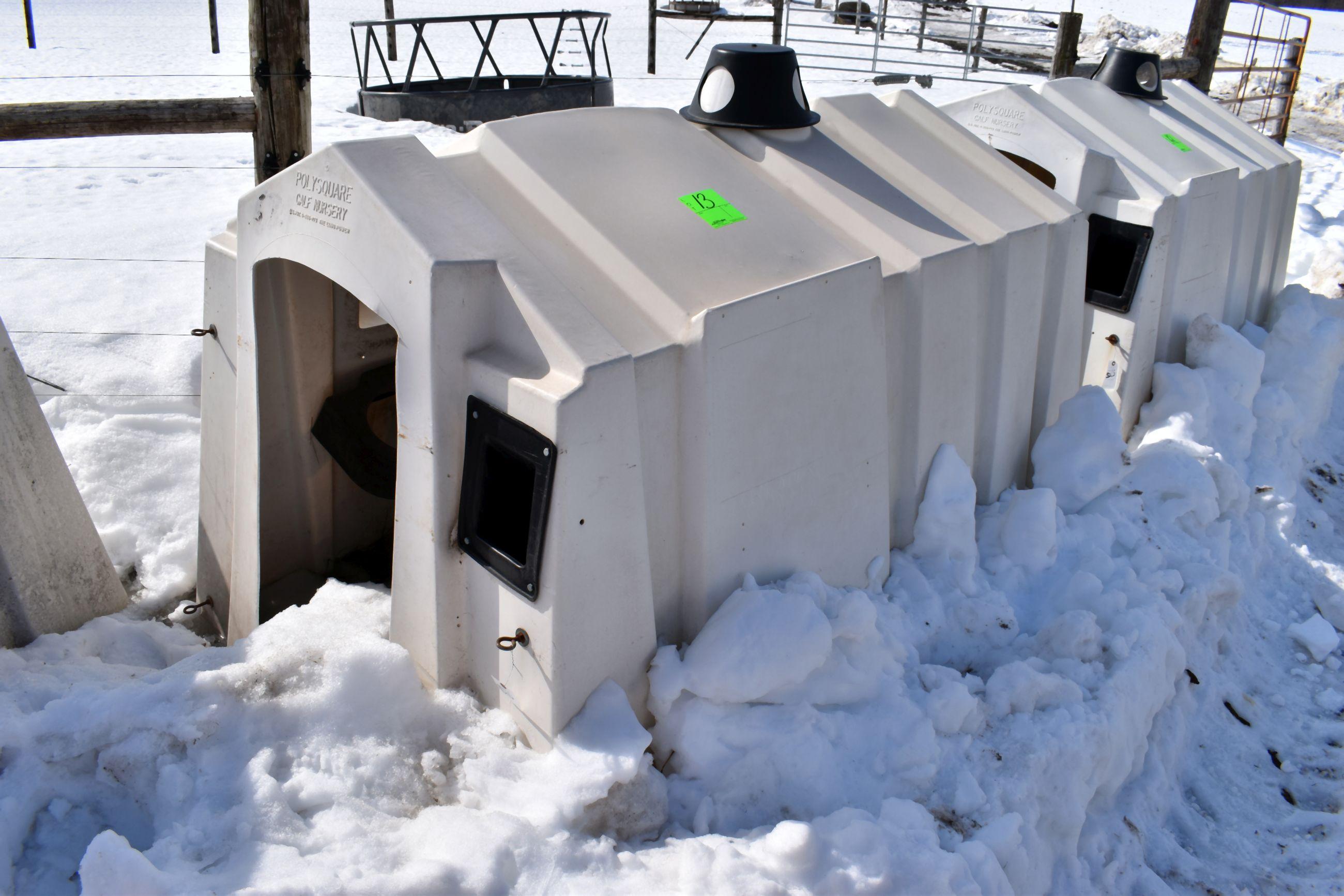 Poly Square Calf Nursery, Bucket Holders, Rear Vent Door