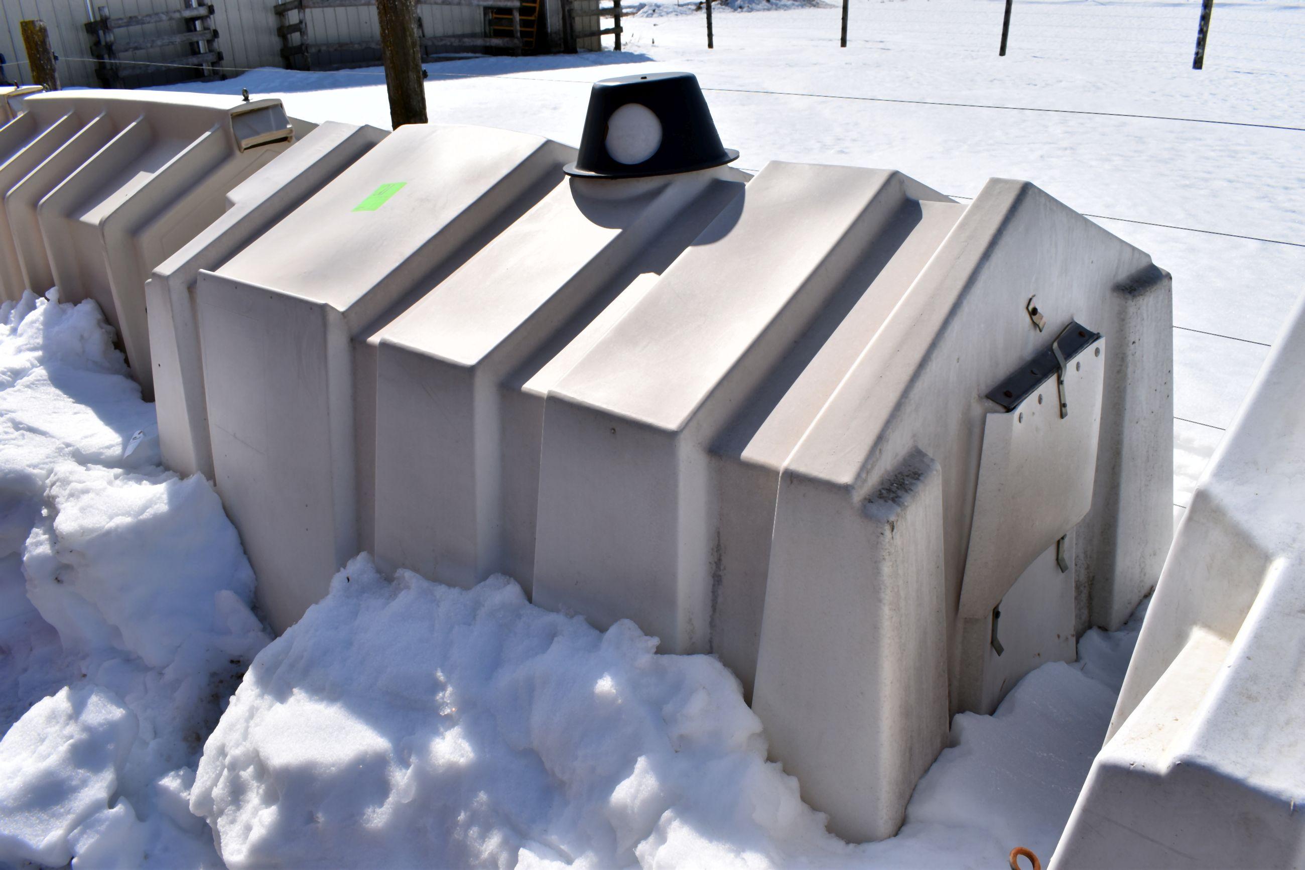 Poly Square Calf Nursery, Bucket Holders, Rear Vent Door