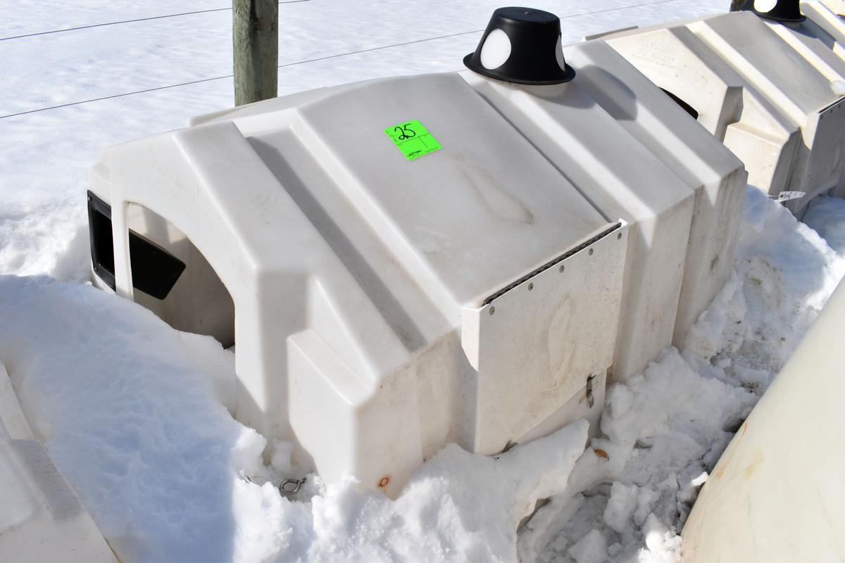 Poly Square Calf Nursery, No Rear Vent Door, Bucket Holders