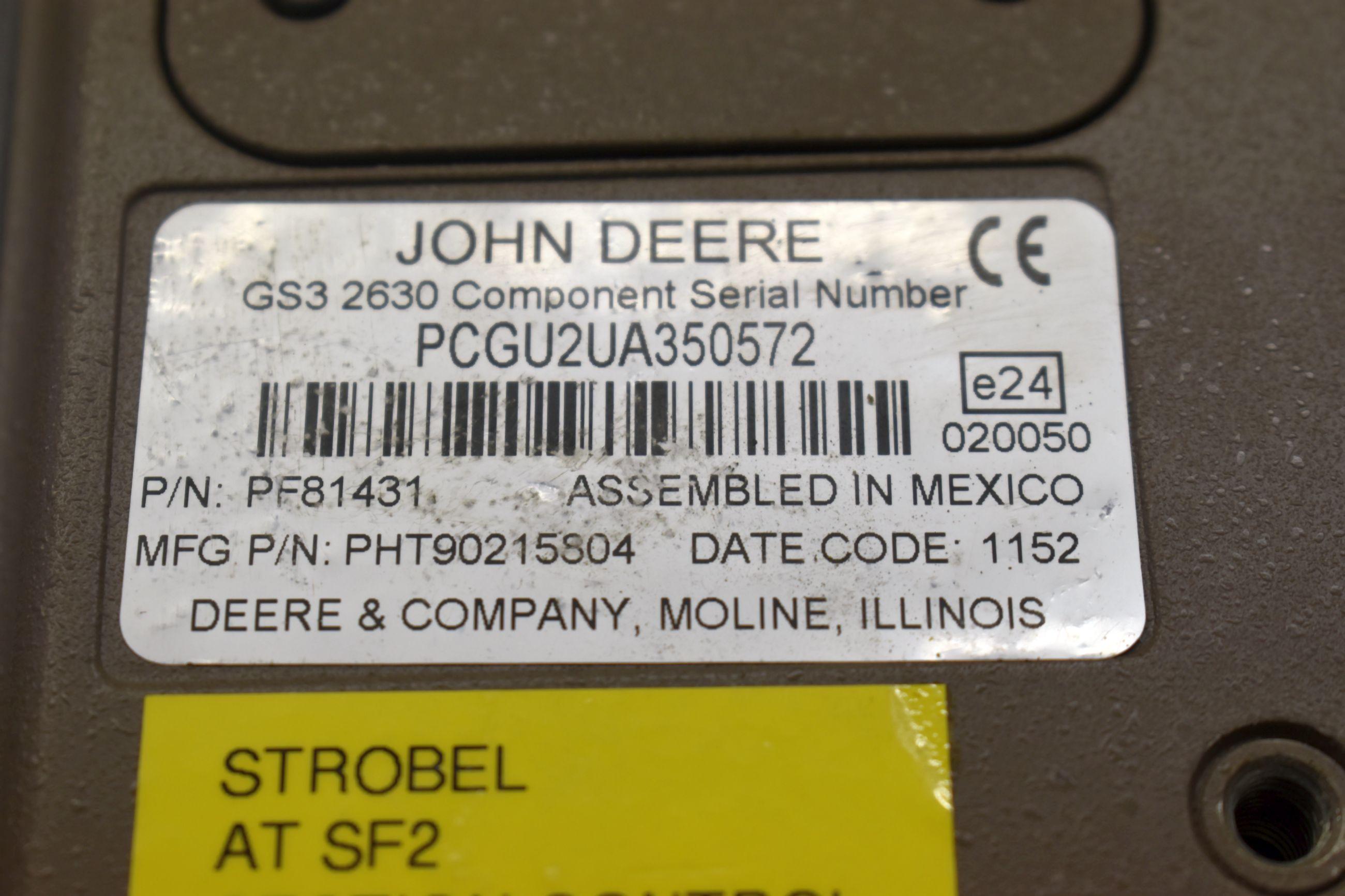 John Deere GS3 2630 Screen, SF2 AutoTrac, Row Sense, Section Control, SN: PCGU2UA350572