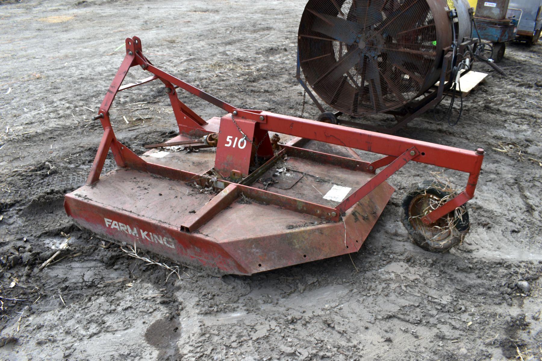 Farm King Model 510 Rotary Mower, 5', 540PTO, Gear Box Is Good, Broken PTO Shaft