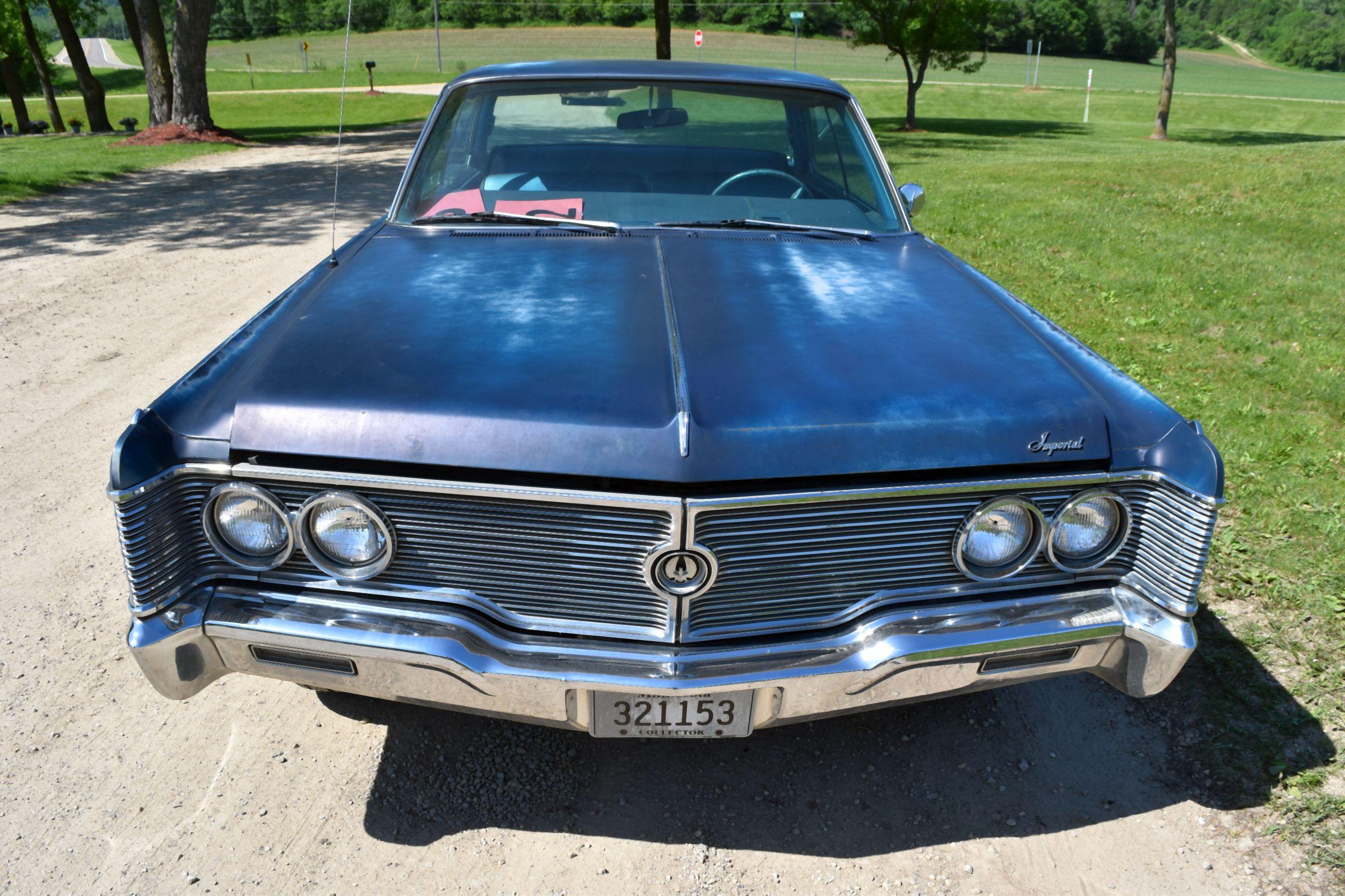 1968 Chrysler Imperial 4 Door Car, 96,355 Original Miles, 440ci Engine, New Transmission Auto, Blue