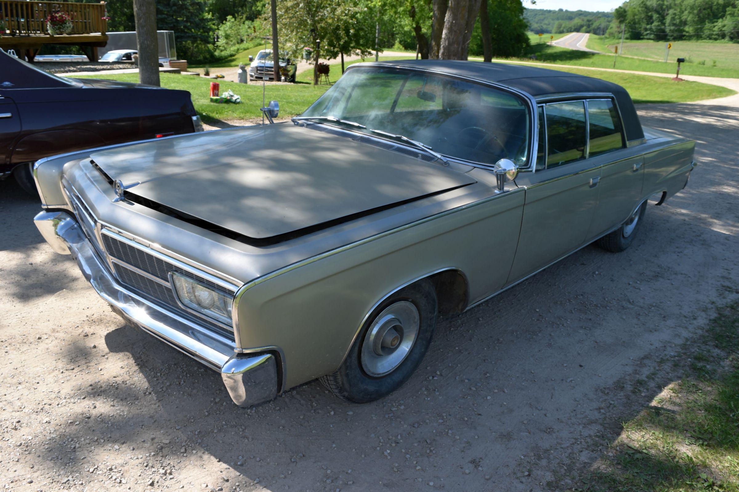 1965 Chrysler Crown  Imperial 4 Door Car, 62,391 Miles, Original Miles, Vinyl Top, Black Leather Int