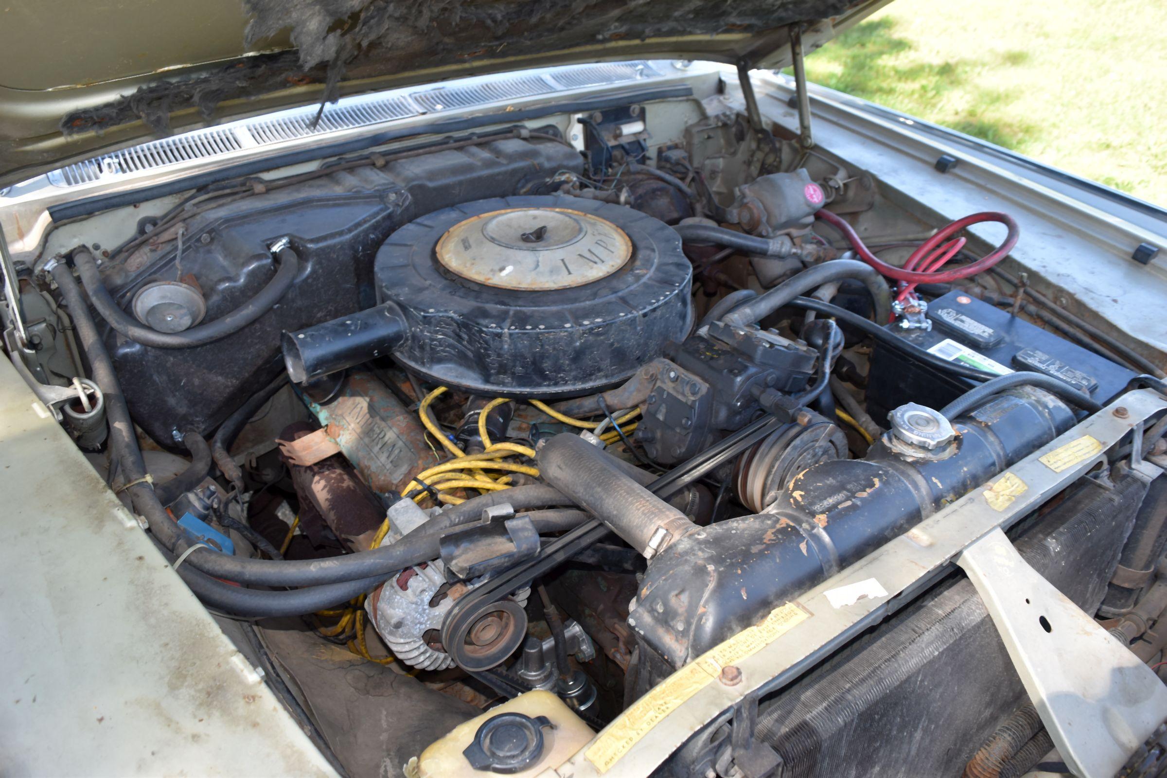 1965 Chrysler Crown  Imperial 4 Door Car, 62,391 Miles, Original Miles, Vinyl Top, Black Leather Int