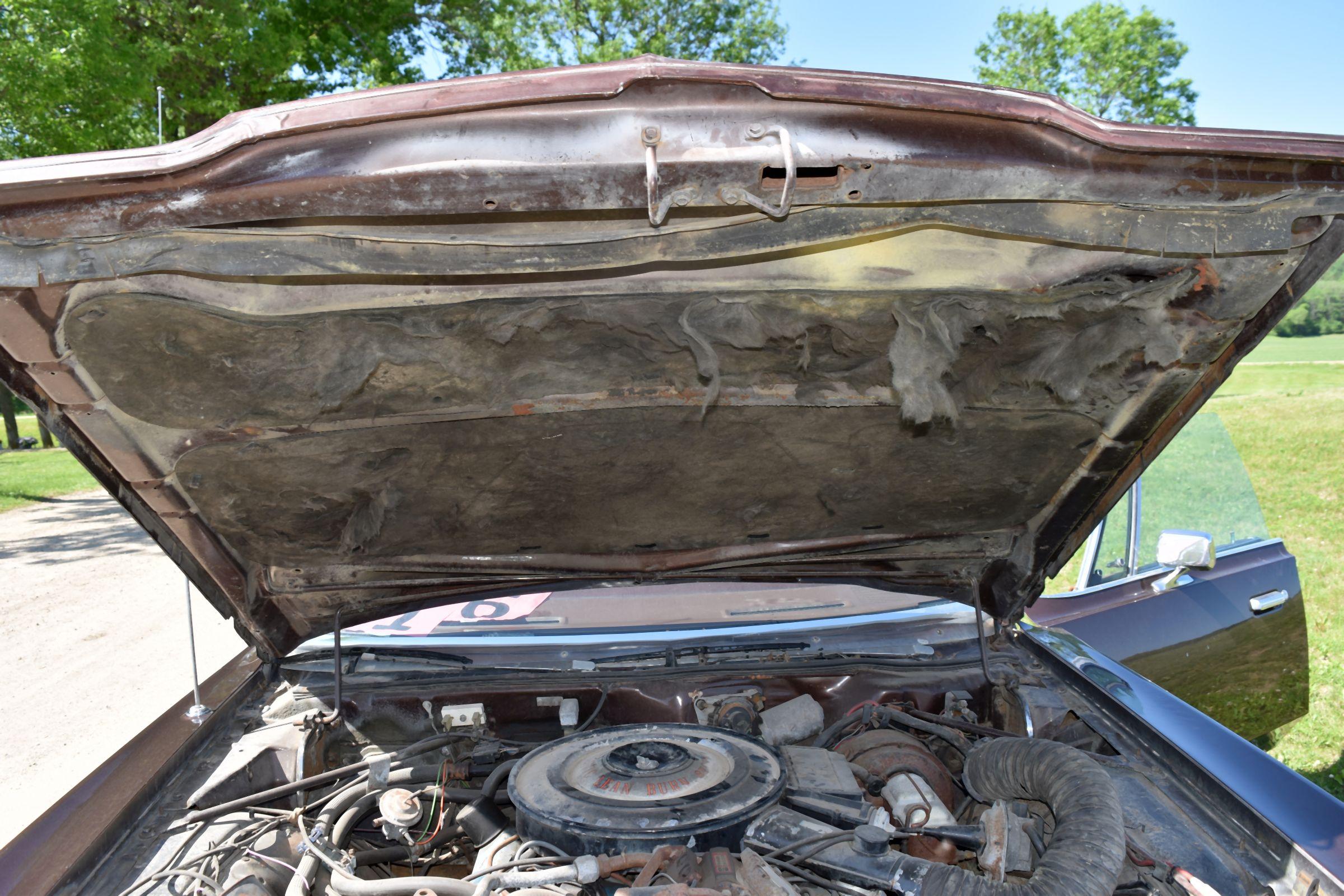 1965 Chrysler Crown  Imperial 4 Door Car, 62,391 Miles, Original Miles, Vinyl Top, Black Leather Int