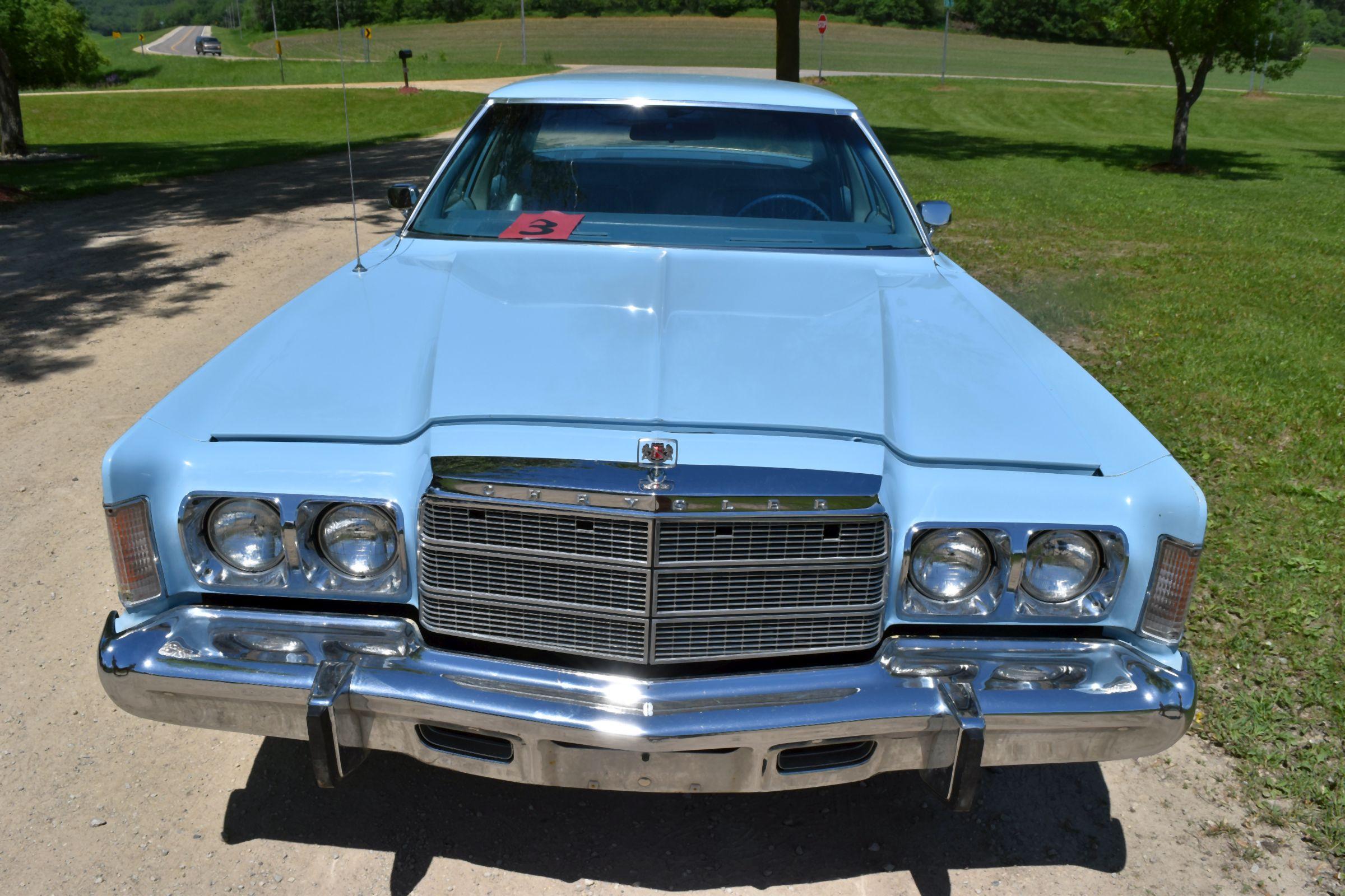 1977 Chrysler Newport 4 Door Car, 52,741 Miles, 400ci Engine, Auto Transmission, Leather Interior, V