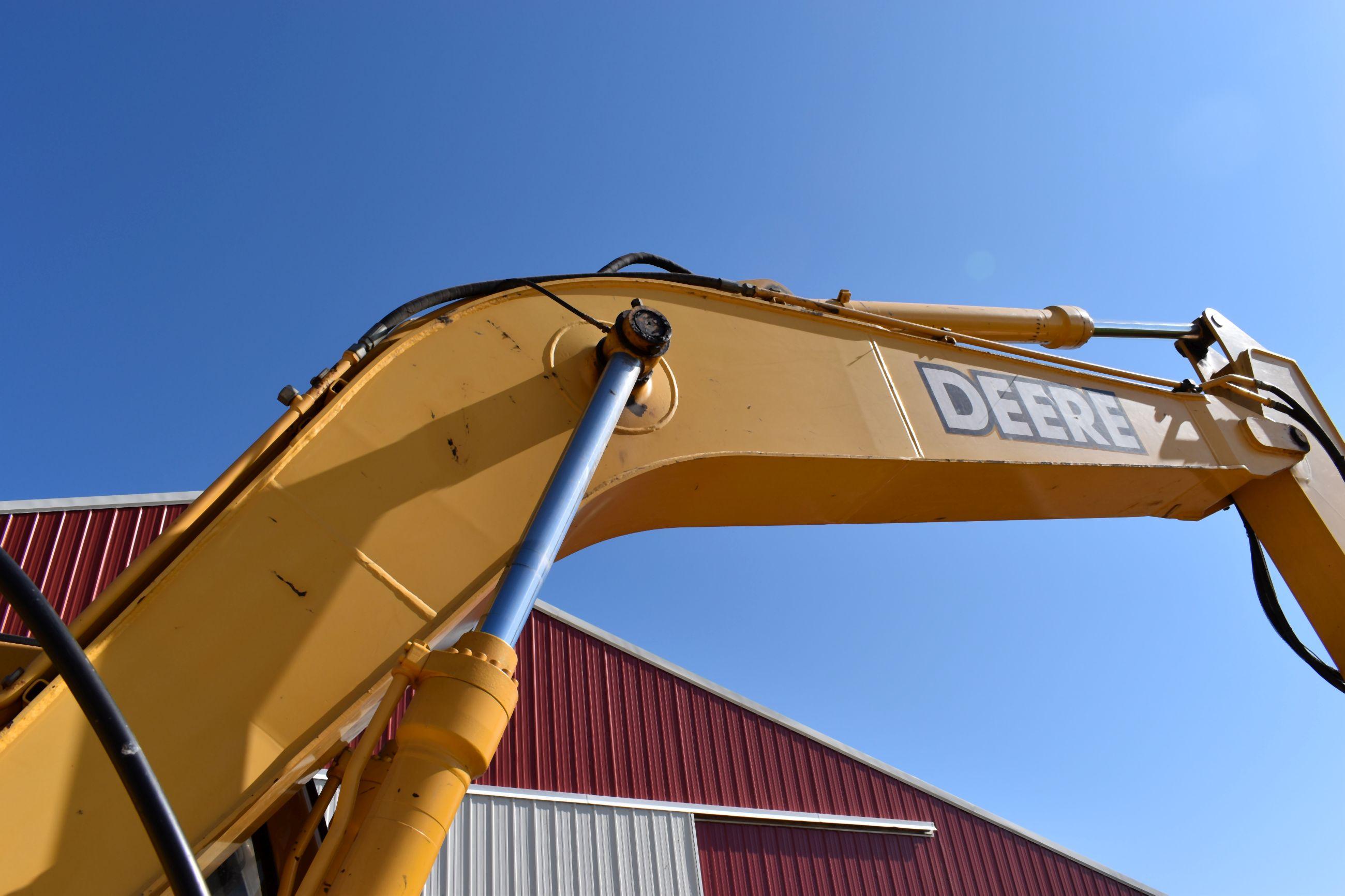 2002 John Deere 160LC Excavator, Enclosed Cab, 28” Pads, 40” Dirt Bucket With Hydraulic Thumb, New C