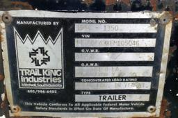 1985 Trail King Model 1944-1350 42’ Step Deck Semi Trailer with Hydraulic Dove Tail, Winch, 8’ Top