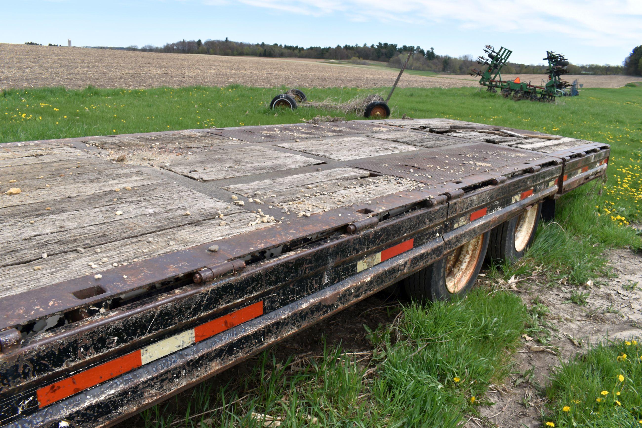 1985 Trail King Model 1944-1350 42’ Step Deck Semi Trailer with Hydraulic Dove Tail, Winch, 8’ Top