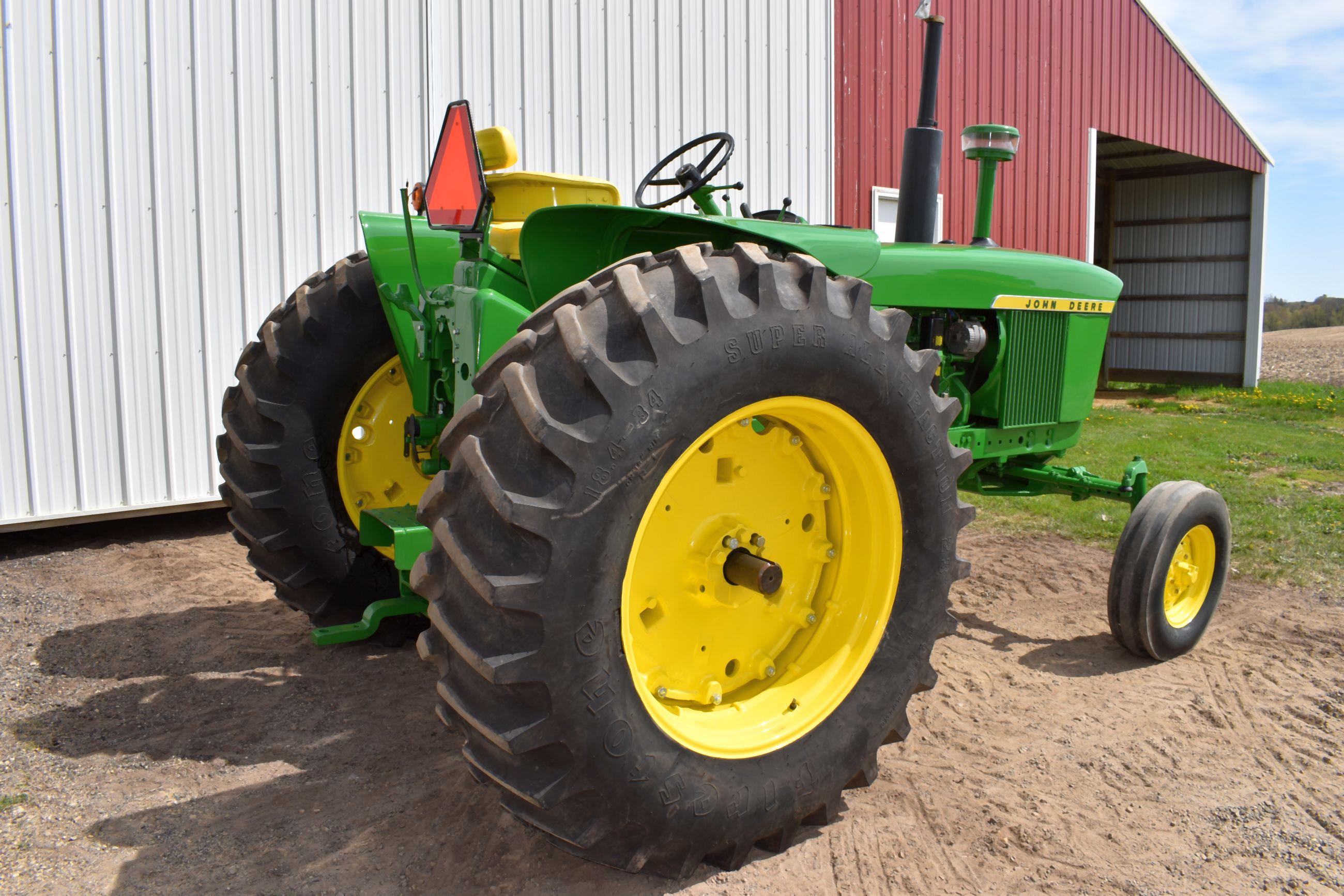 1967 John Deere 4020 Diesel Tractor, Wide Front, Open Station, New 18.4x34 Tires, 2 Hydraulics, 3pt.