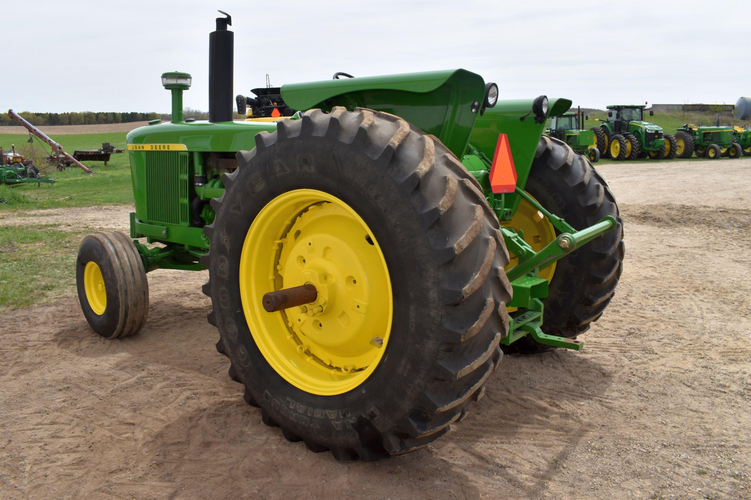 1968 John Deere 5020 Diesel Tractor, Wide Front, Open Station, Front Starter Weights With 2 Slabs, F