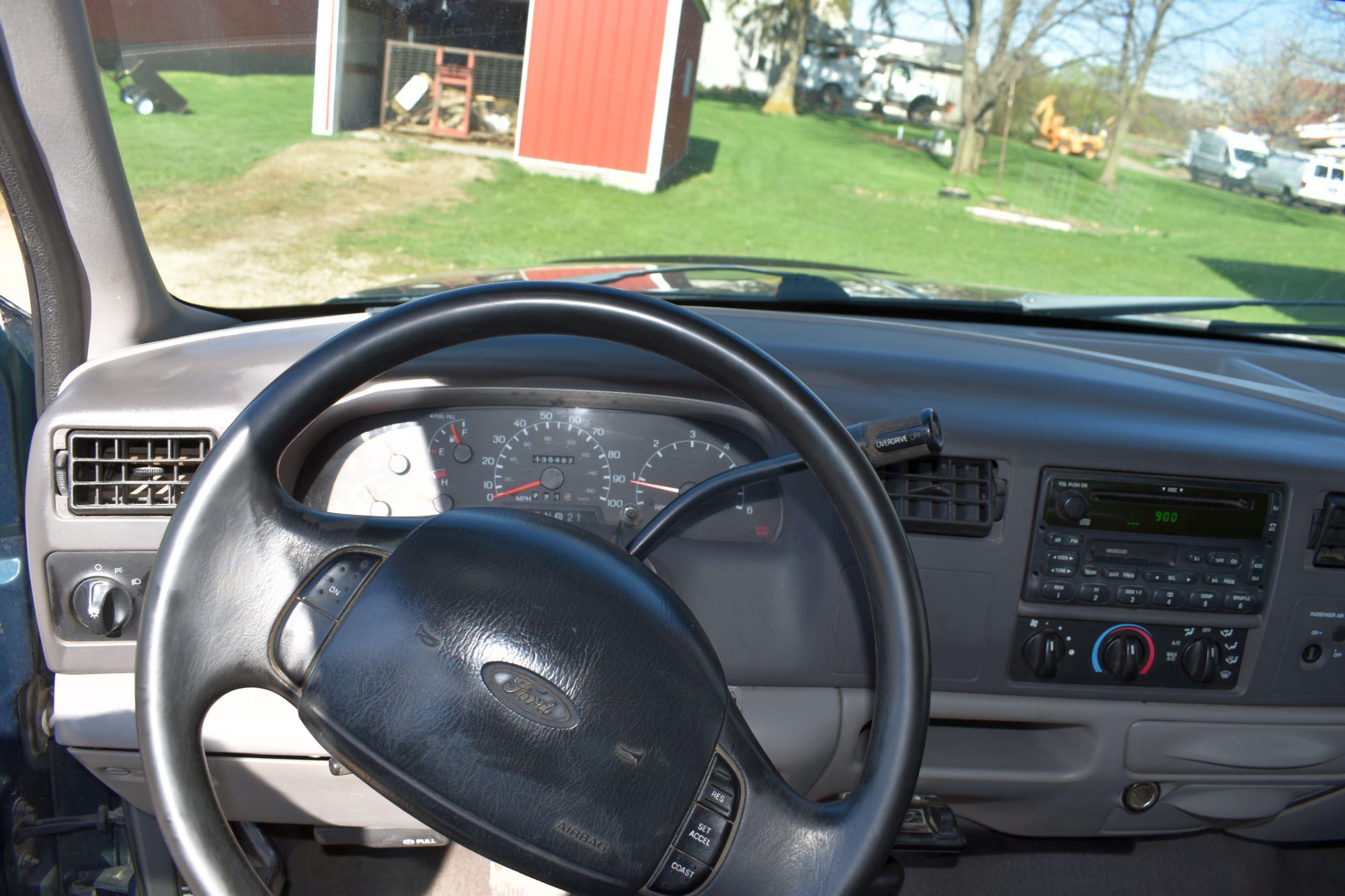 1999 Ford F250 XLT Pickup, 4x4, Ext Cab, 7’ Bed, Auto, V10, PW, PL, 135,487 Miles, New Engine 10,000