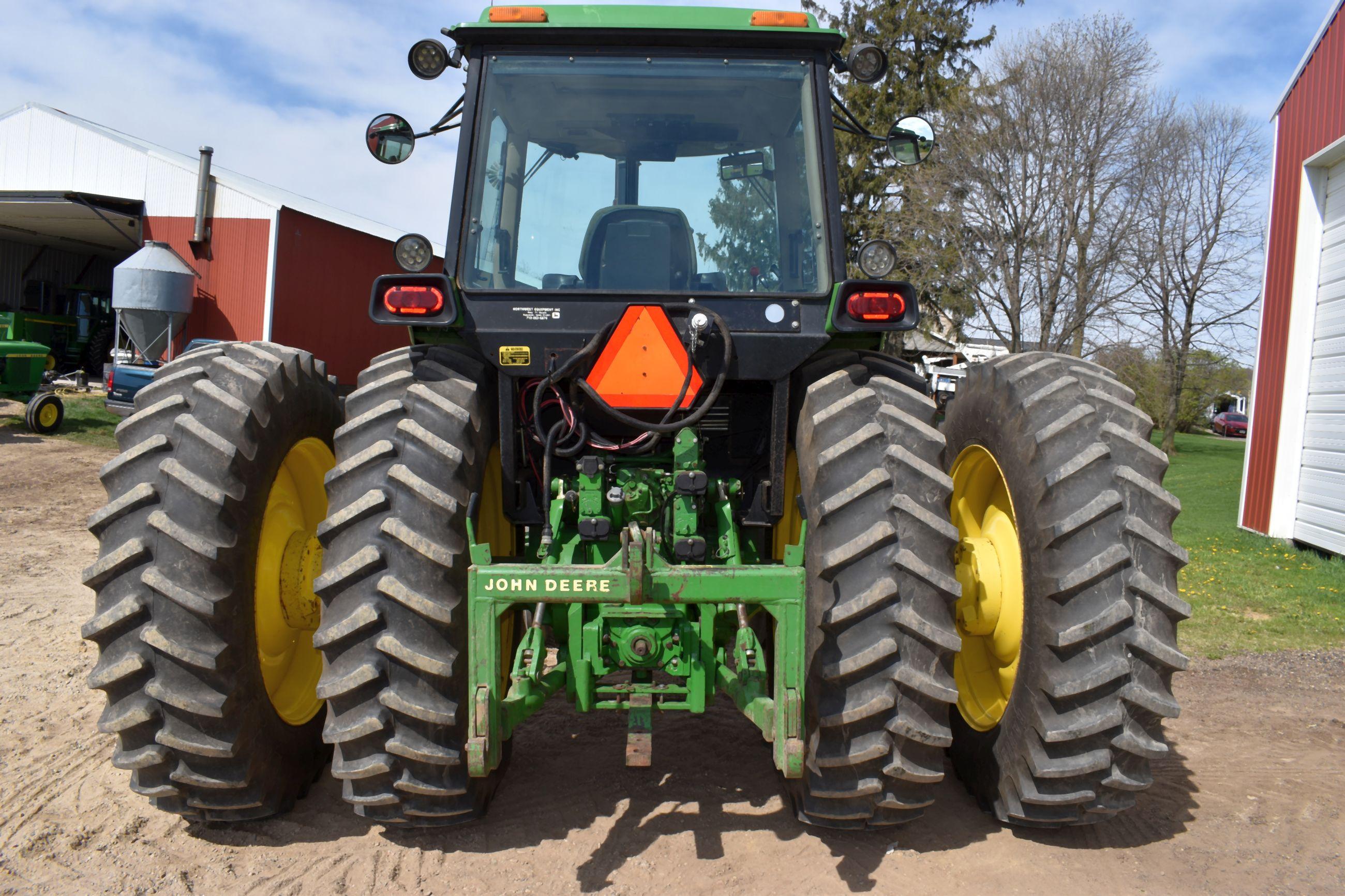 1992 John Deere 4455 2WD Tractor, 6467 Hours, 480/80R42 Duals At 90%, 11 Front Weights, LED Lights,