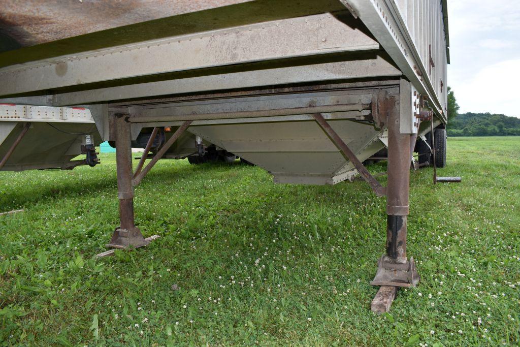 1983 Stoughton Grain Trailer, Tandem Axle, 22.5 Tires, 42’x66”x96”, Spring Ride, Has Few Holes