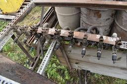 John Deere 9 Barrel Oil Rack, 150" Tall x 77" Wide, Will Need  A Few New Hoses