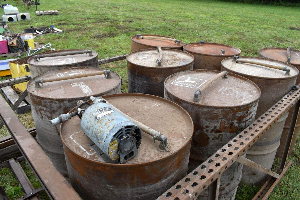 John Deere 9 Barrel Oil Rack, 150" Tall x 77" Wide, Will Need  A Few New Hoses