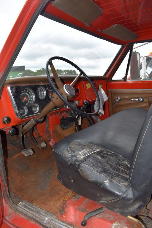 1969 Chevy C50 Single Axle Grain Truck, 4x2 Speed, V8 Gas, 68,504 Miles, 14’ Wooden Box & Hoist, 8.2