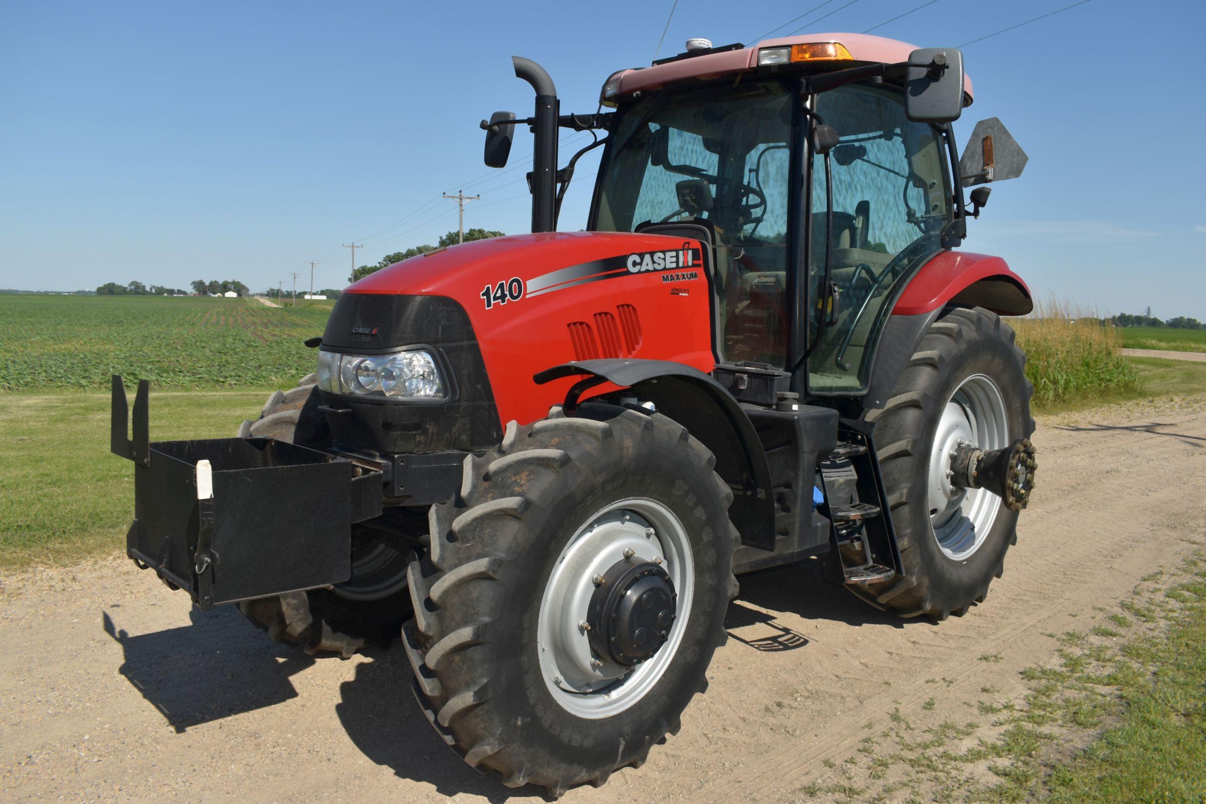 2012 Case IH 140 MAXXUM MFWD, 921 Hours, 380/85R38 85% With Axle Duals, 3pt Quick Hitch, 3 Hydraulic