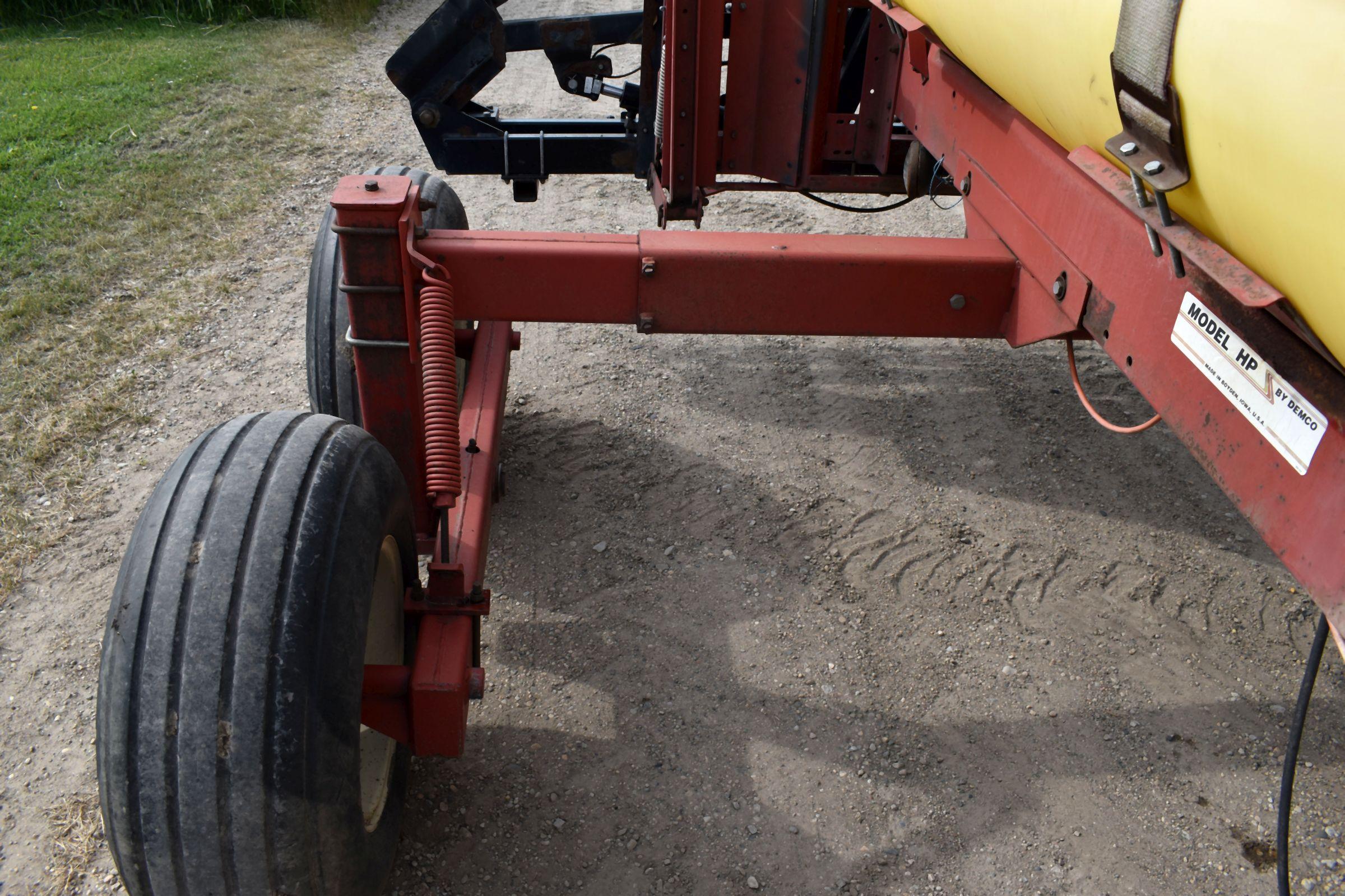 Demco Model HP 500 Crop Sprayer, 500 Gallon, Tandem Axle, X-Fold 60’ Booms, 540 PTO Pump, Hydraulic