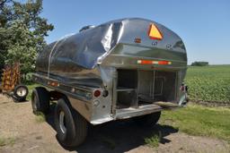 2600 Gallon Stainless Steel Tanker/Water Wagon On E-Z Trail 12 Ton Gear With Rear Brakes