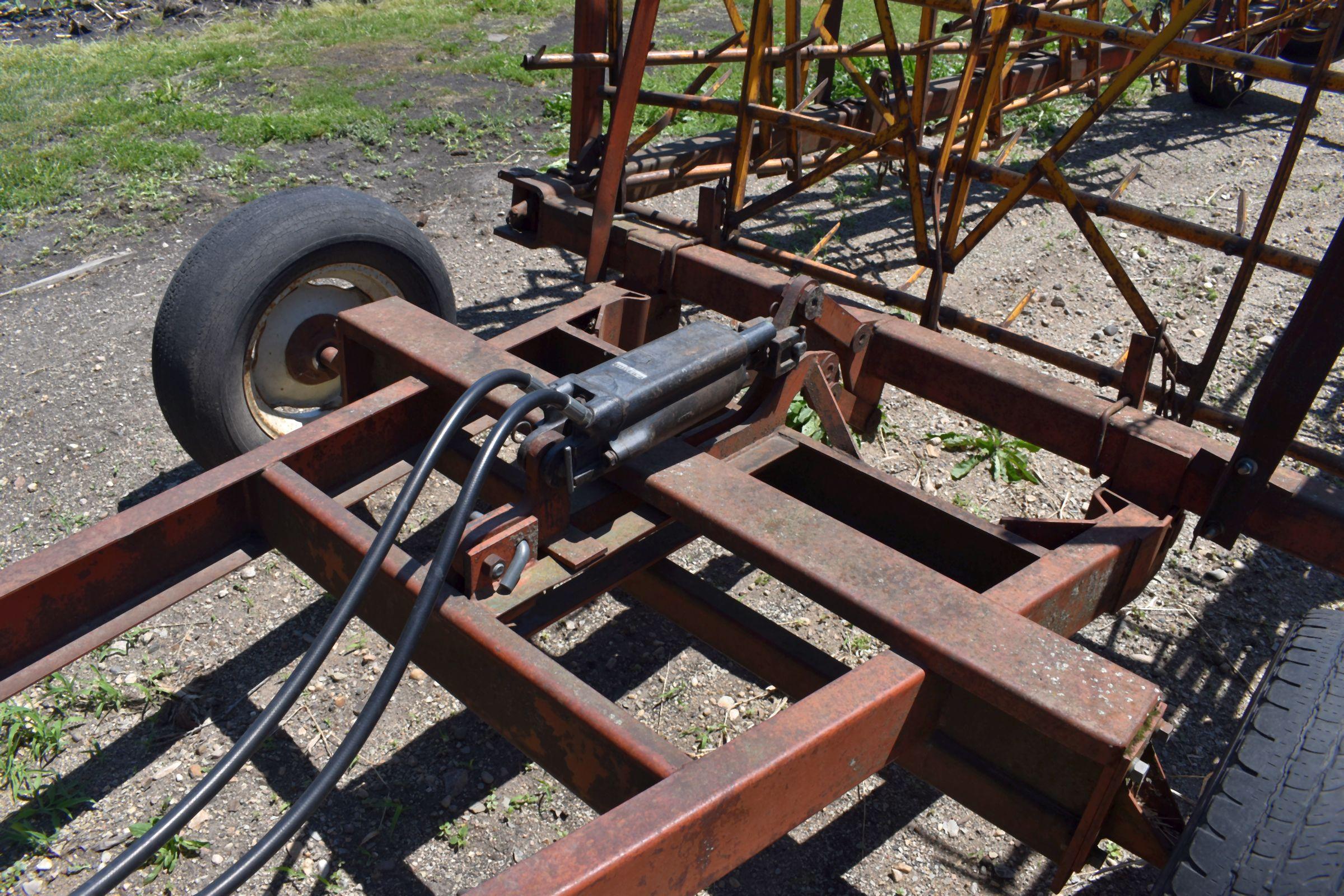 7 Section Spike Tooth Drag On Hydraulic Cart, Spike Tooth